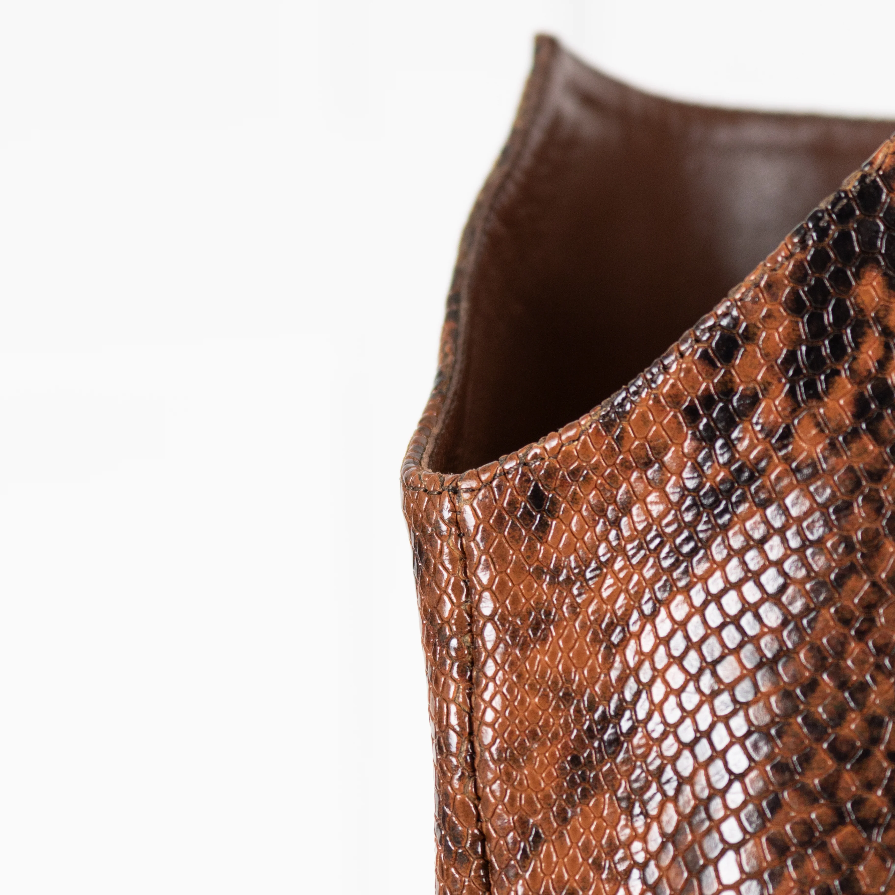 Jimmy Choo Brown Mock Snake Skin Heeled Boots - Image 13
