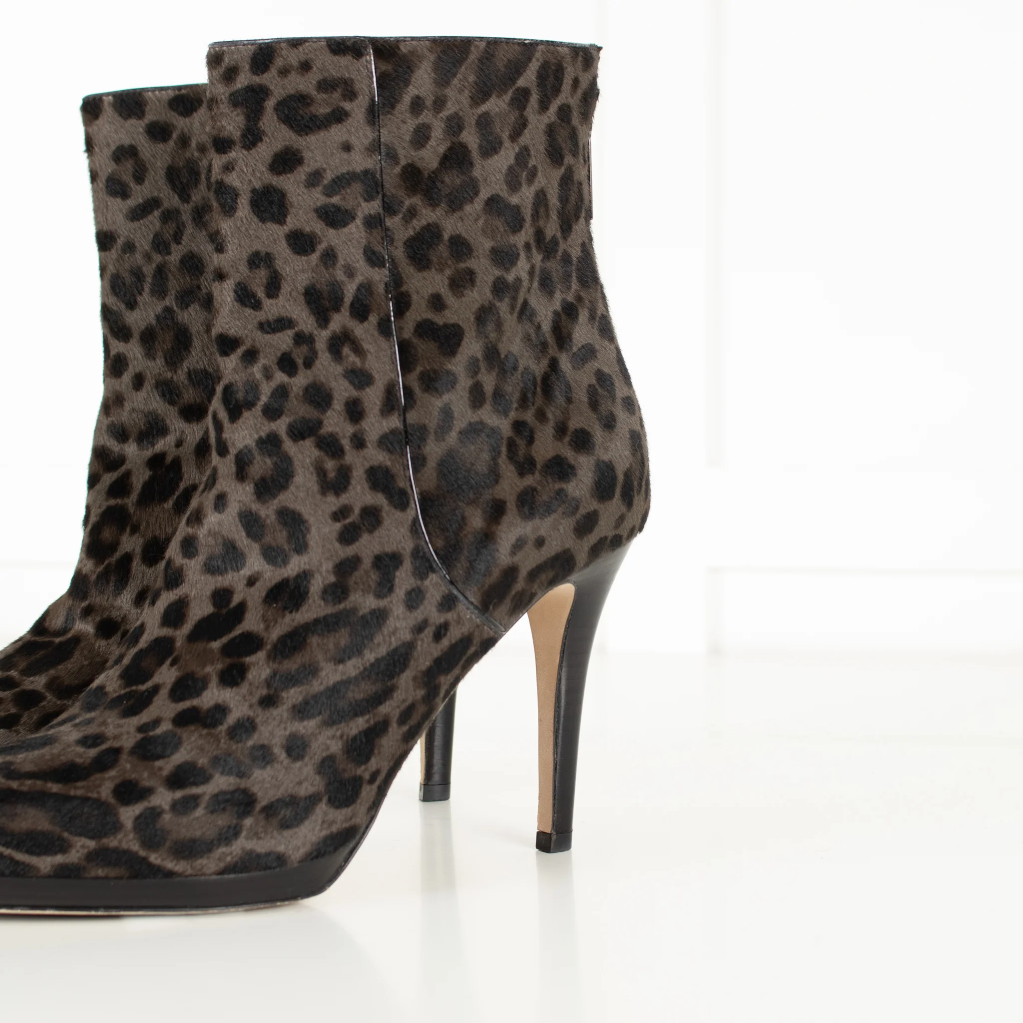 Jimmy Choo Gia Grey Mid Pony Ankle Boots - Image 9
