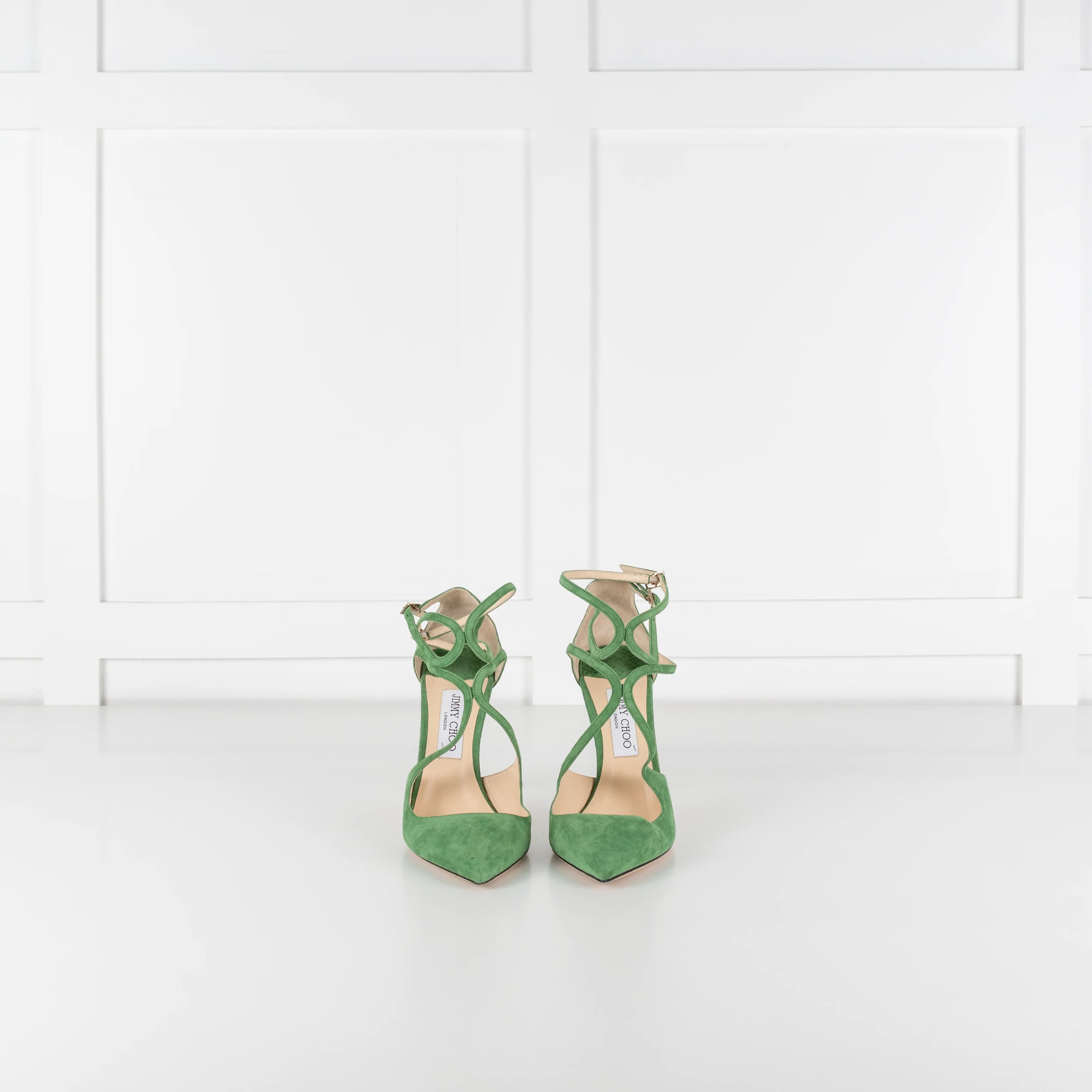 Jimmy Choo Green Suede Lancer Heels - Image 3