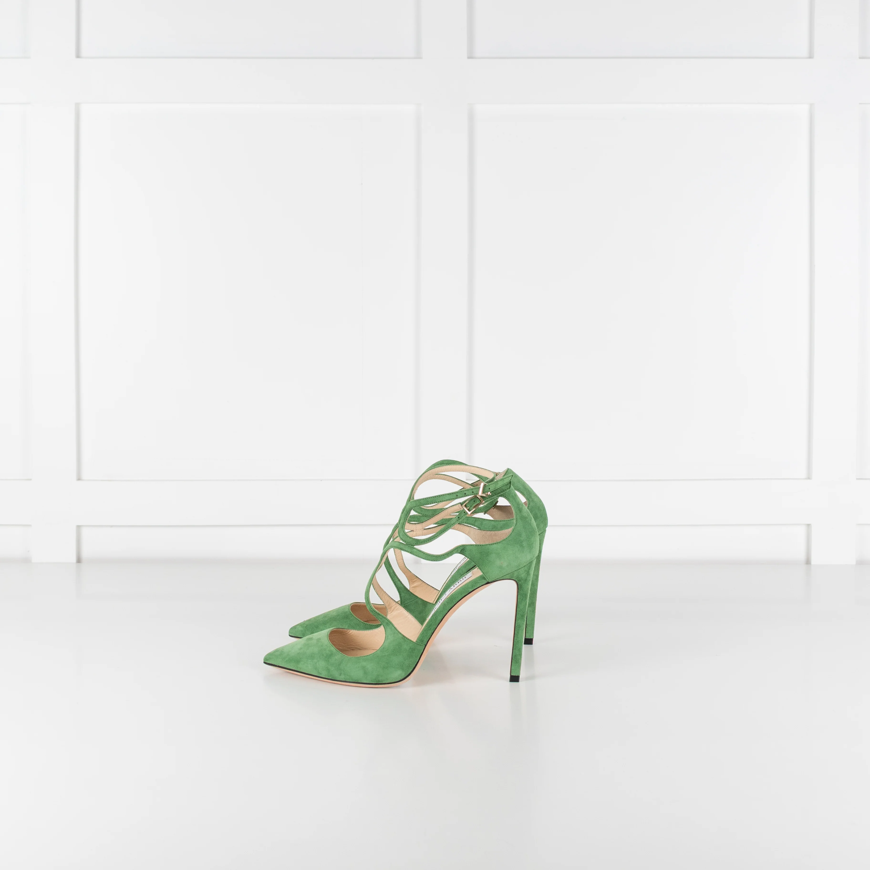 Jimmy Choo Green Suede Lancer Heels - Image 4