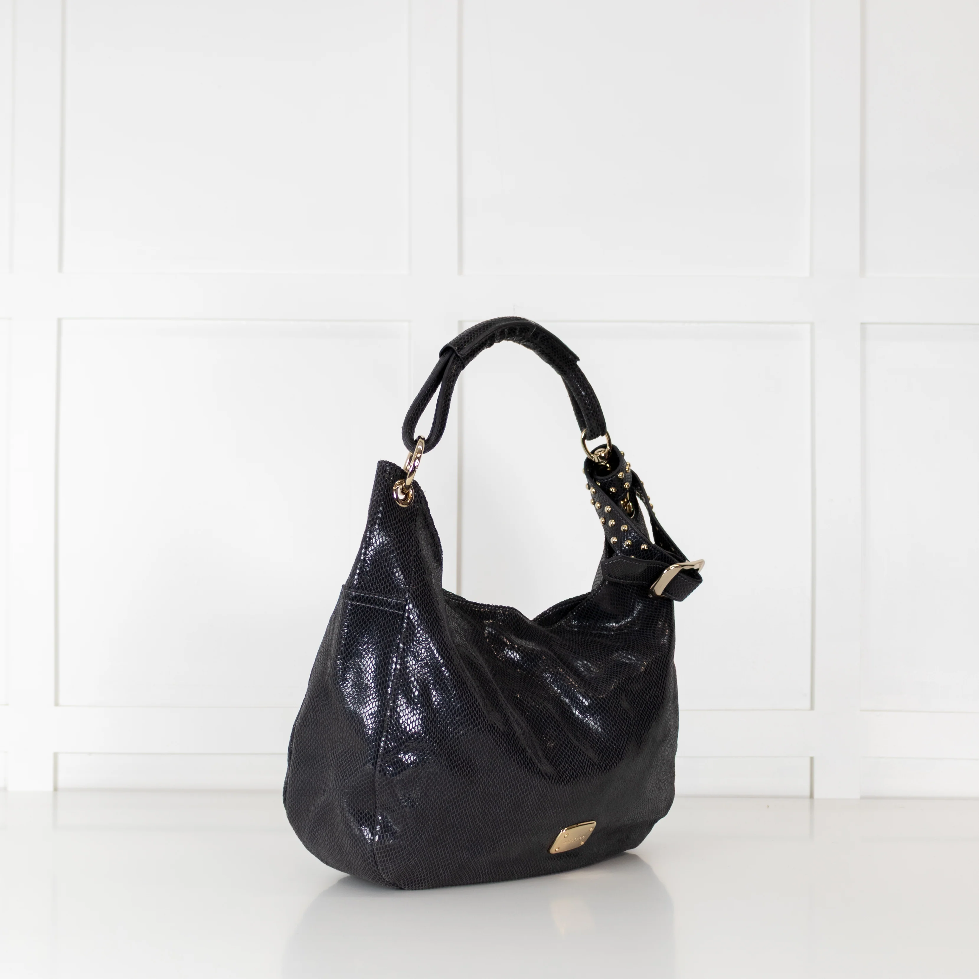 Jimmy Choo Grey Embossed Leather Bag - Image 3