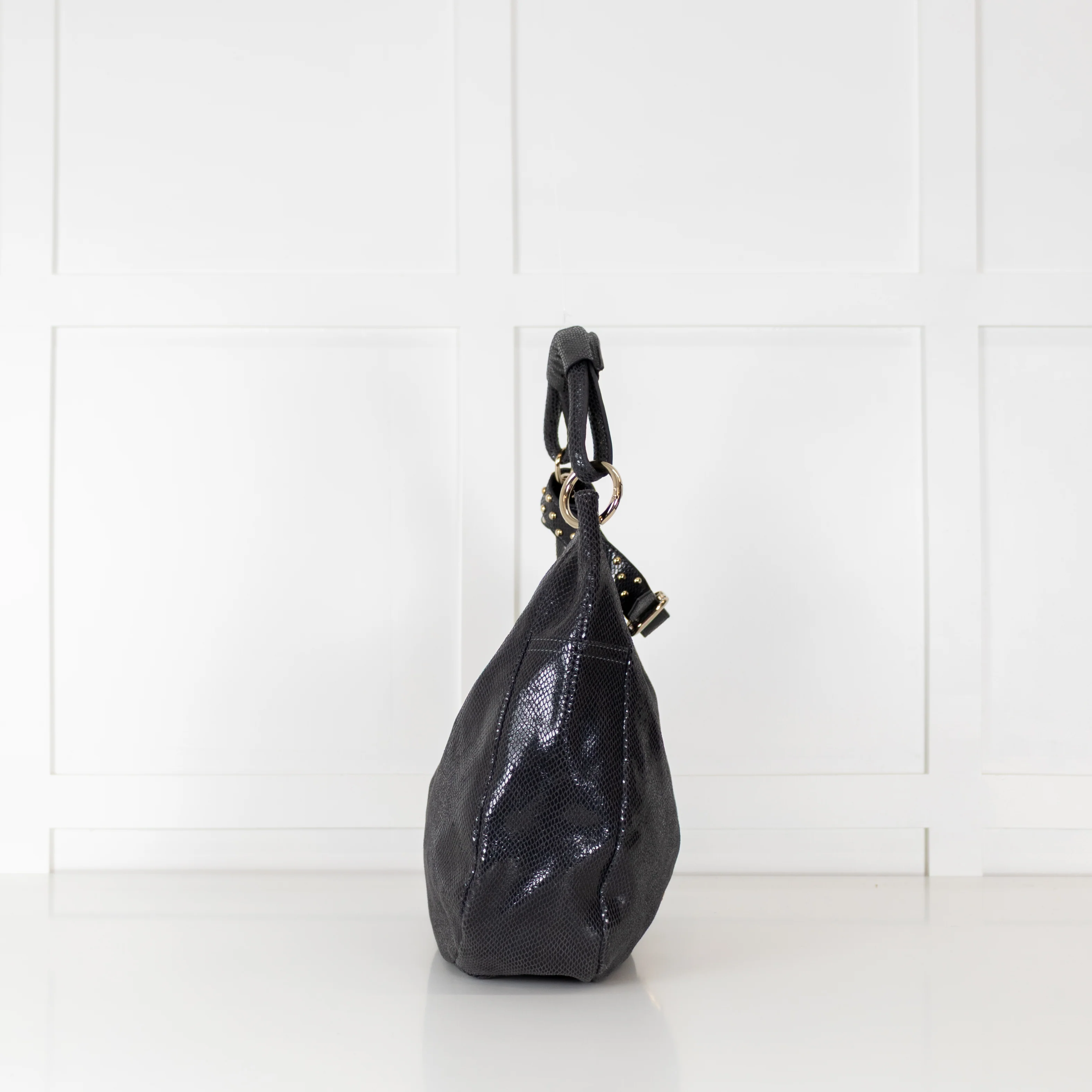 Jimmy Choo Grey Embossed Leather Bag - Image 5