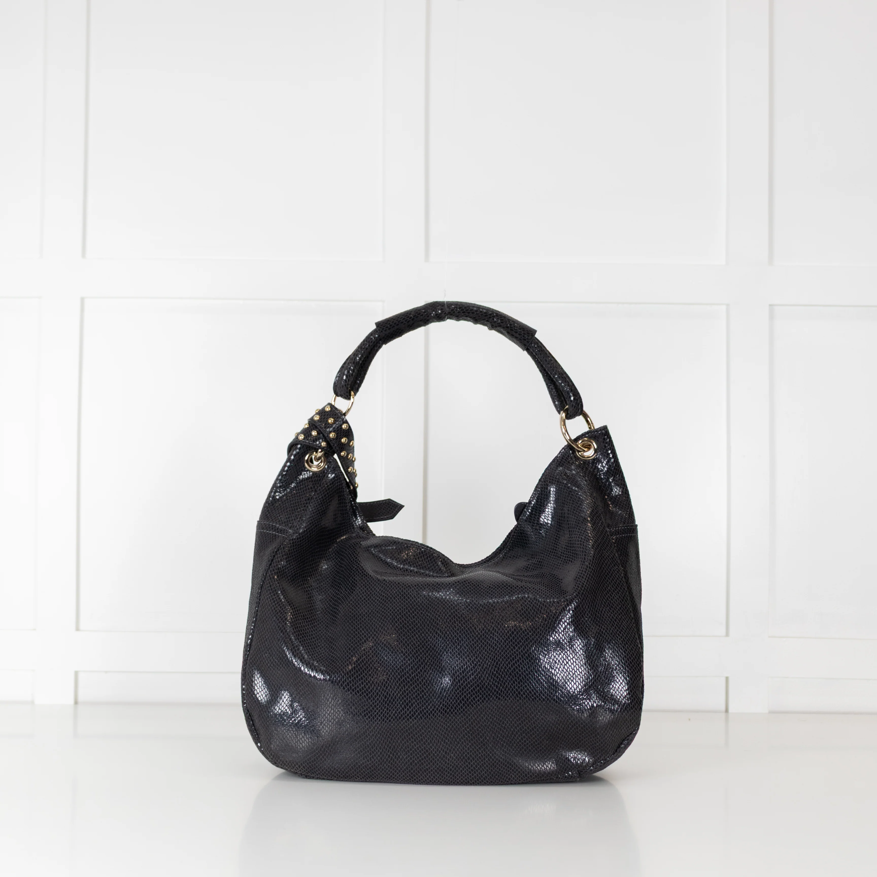 Jimmy Choo Grey Embossed Leather Bag - Image 6