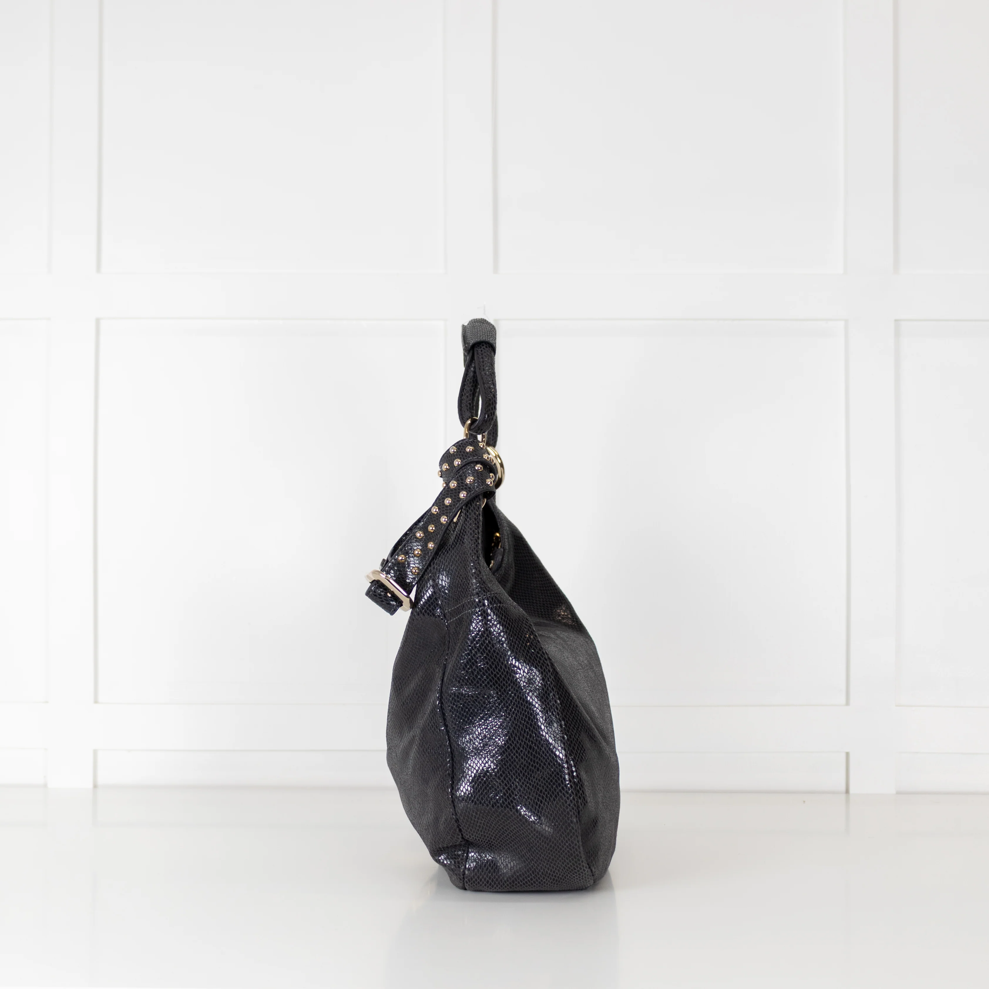 Jimmy Choo Grey Embossed Leather Bag - Image 9