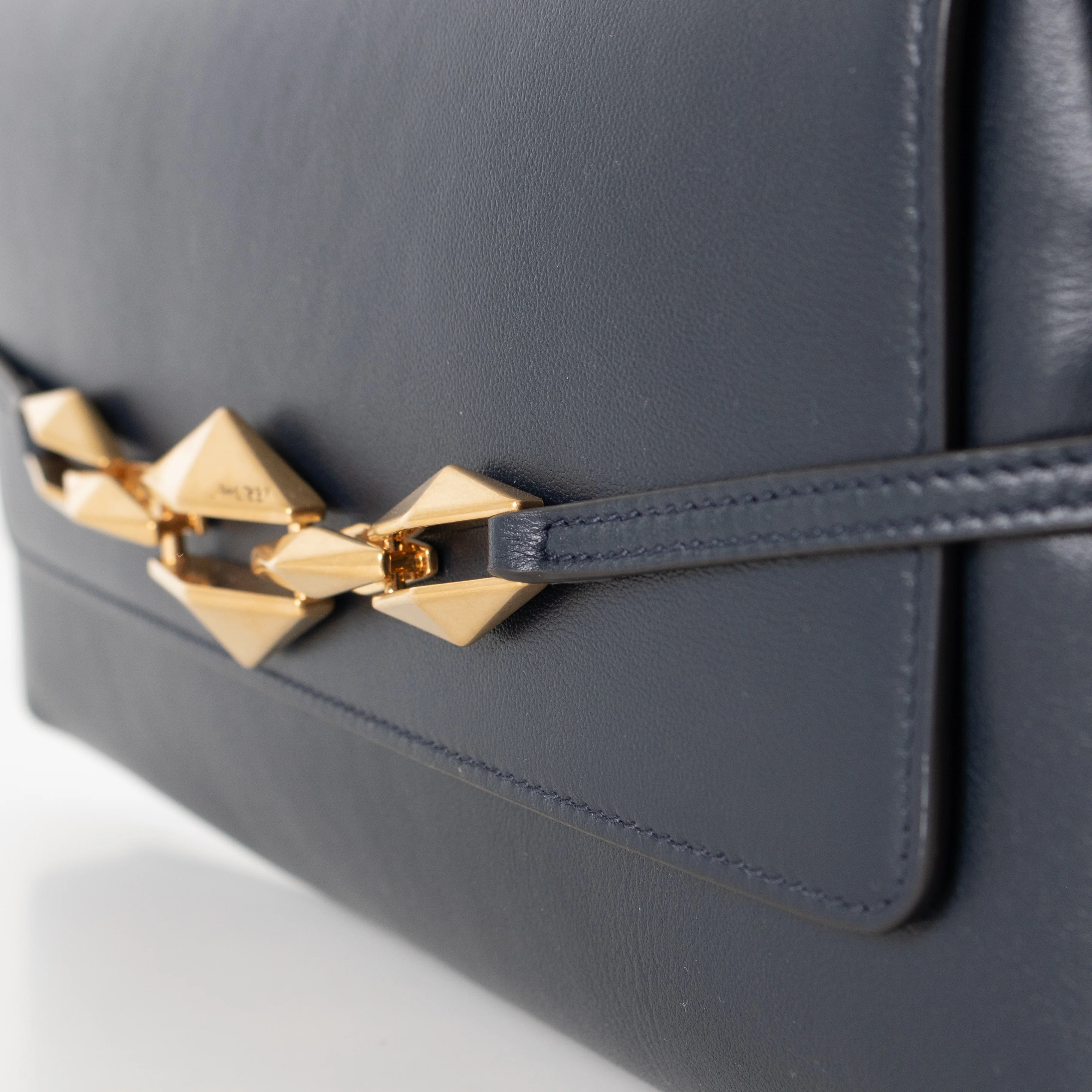 Jimmy Choo Navy Shoulder Bag with Geometric Chain - Image 12
