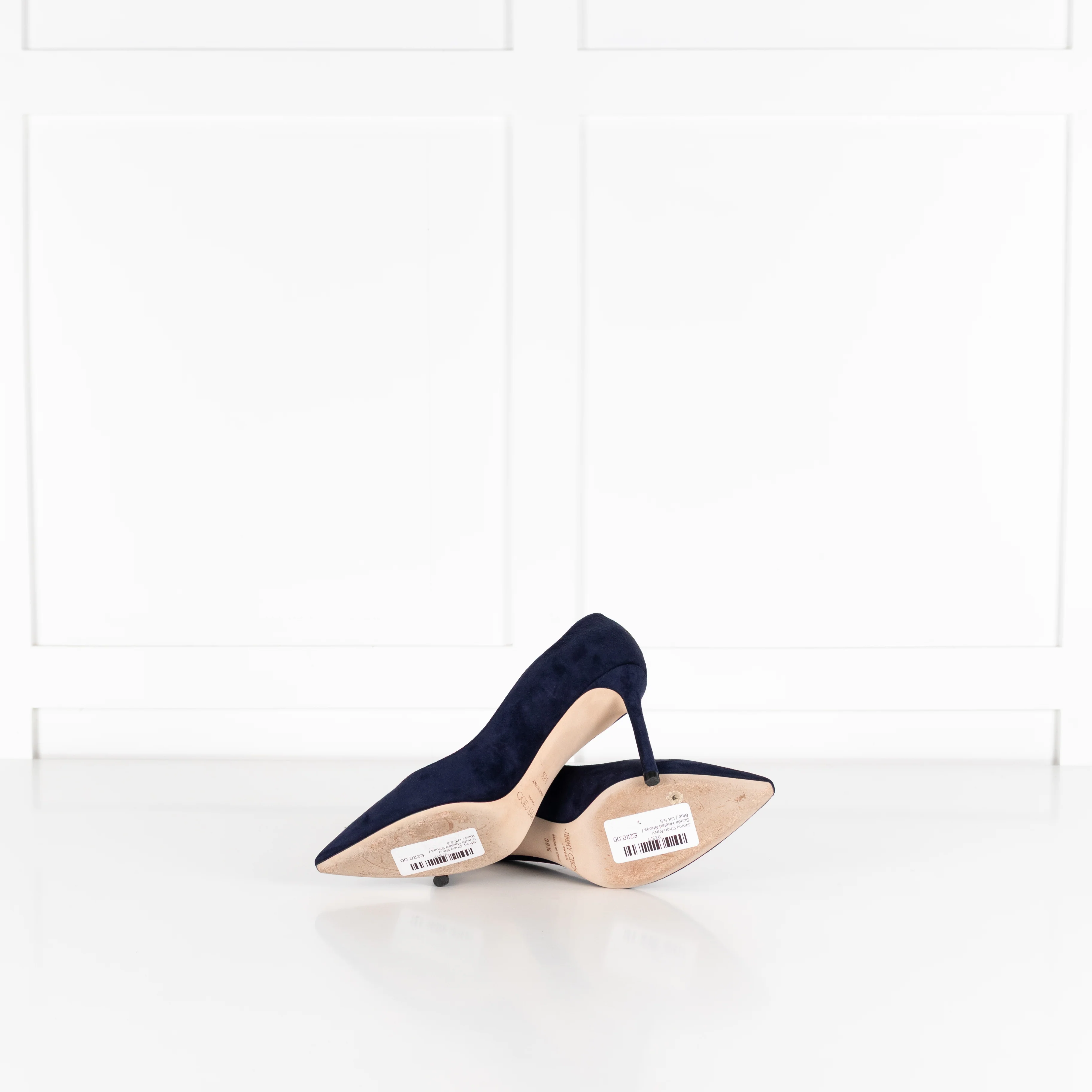 Jimmy Choo Navy Suede Heeled Shoes - Image 8