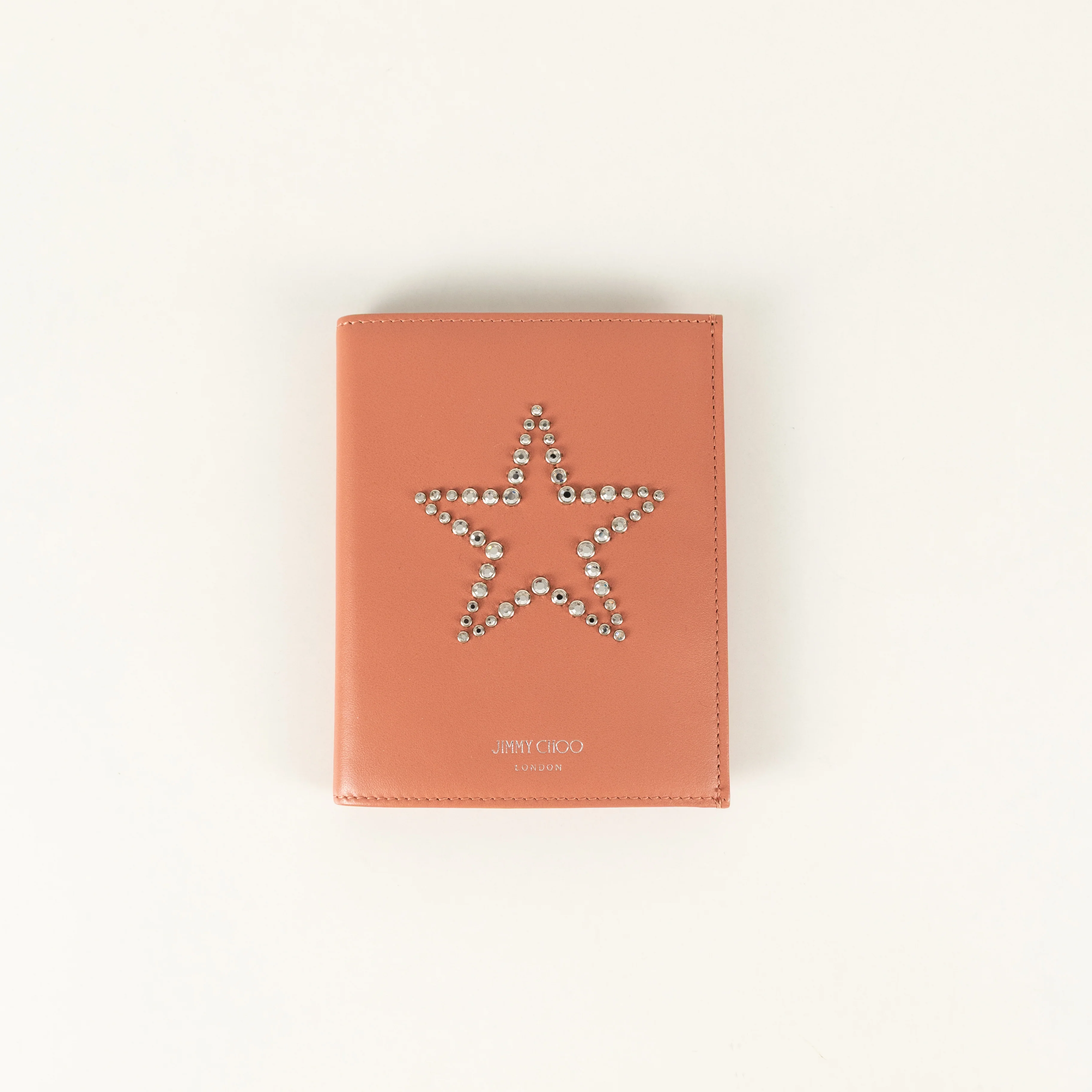 Jimmy Choo Pink Analya Star Studded Leather Passport Holder - Image 4