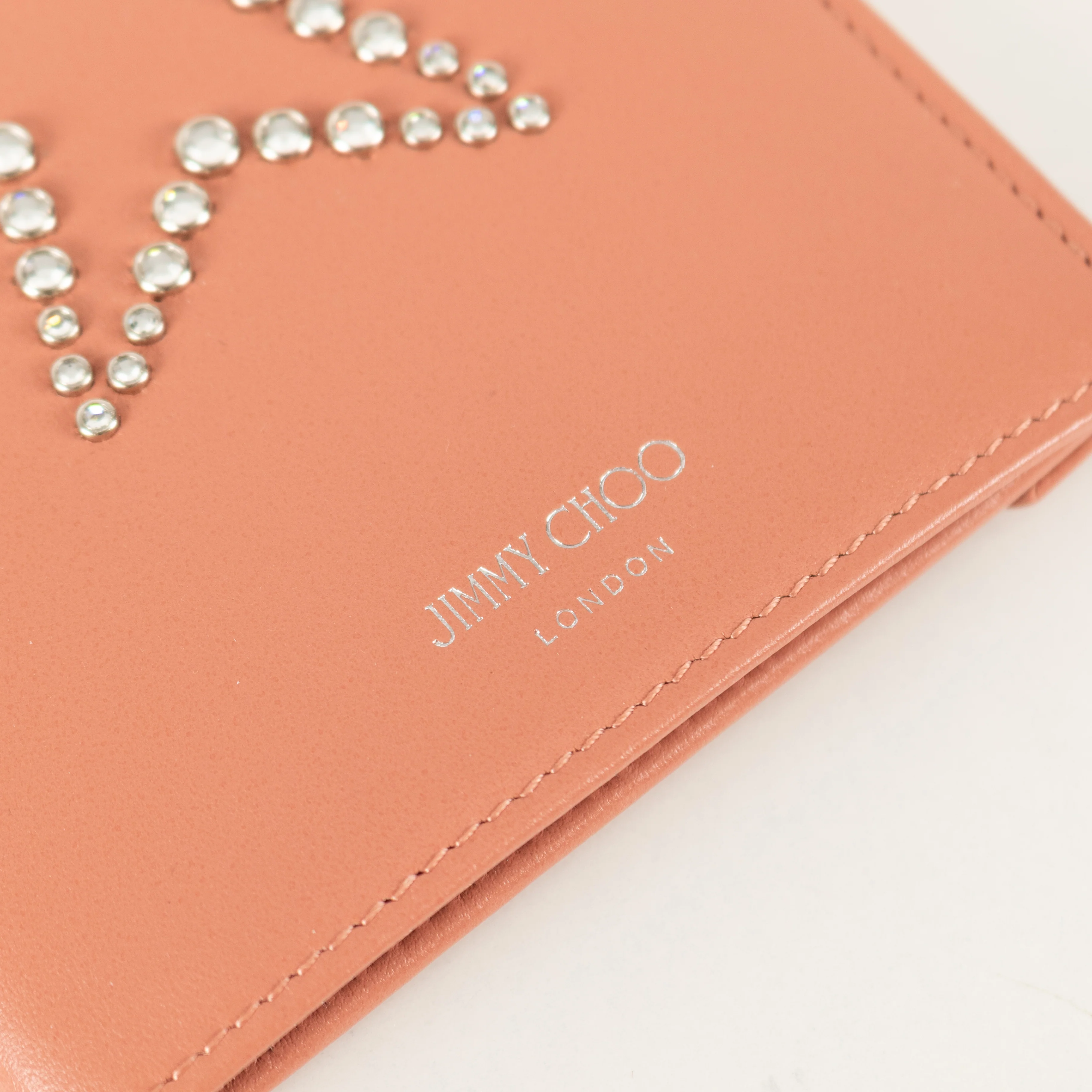 Jimmy Choo Pink Analya Star Studded Leather Passport Holder - Image 7