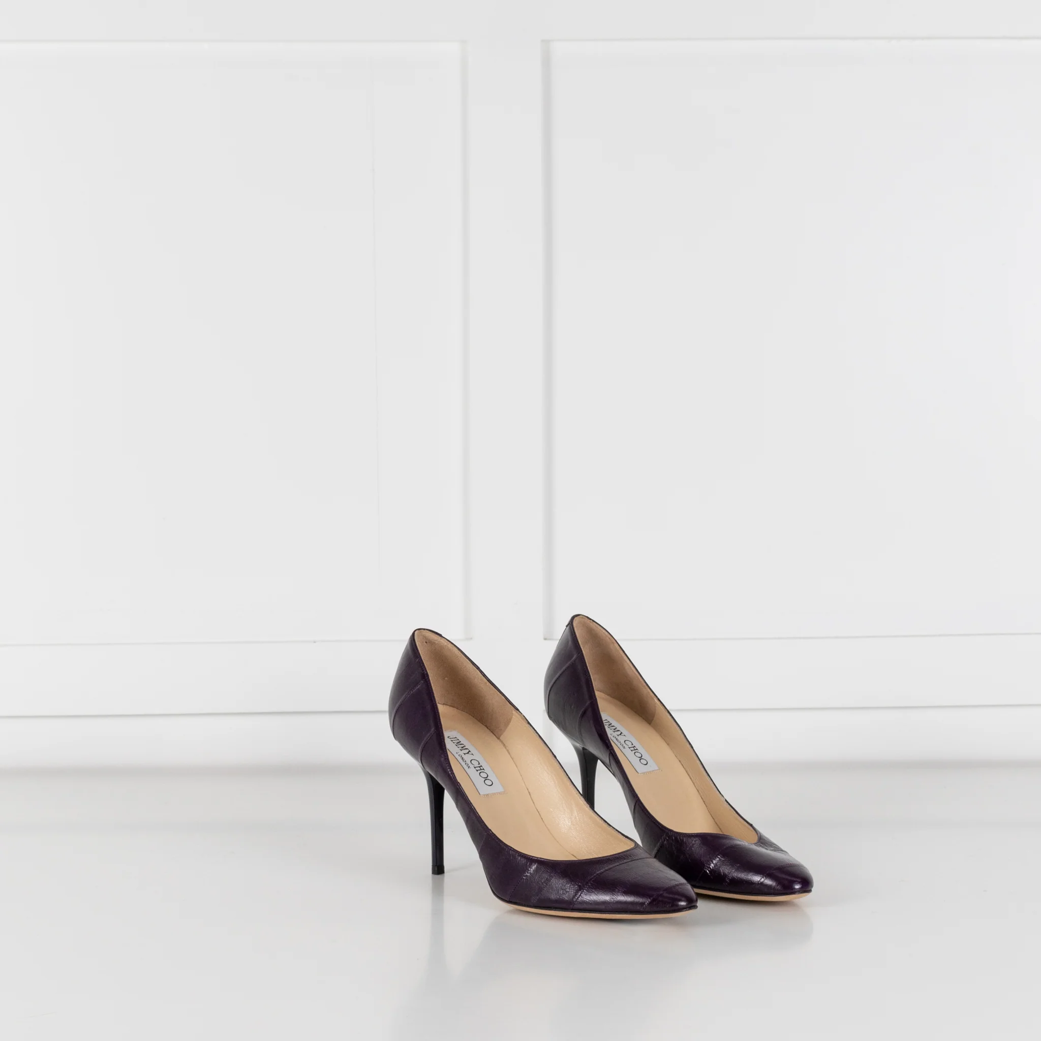Jimmy Choo Purple Leather Heels - Image 6
