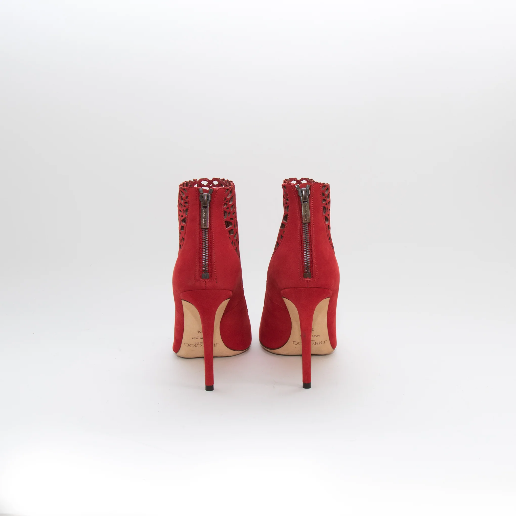 Jimmy Choo Red Cut Out Shoe Boots - Image 4