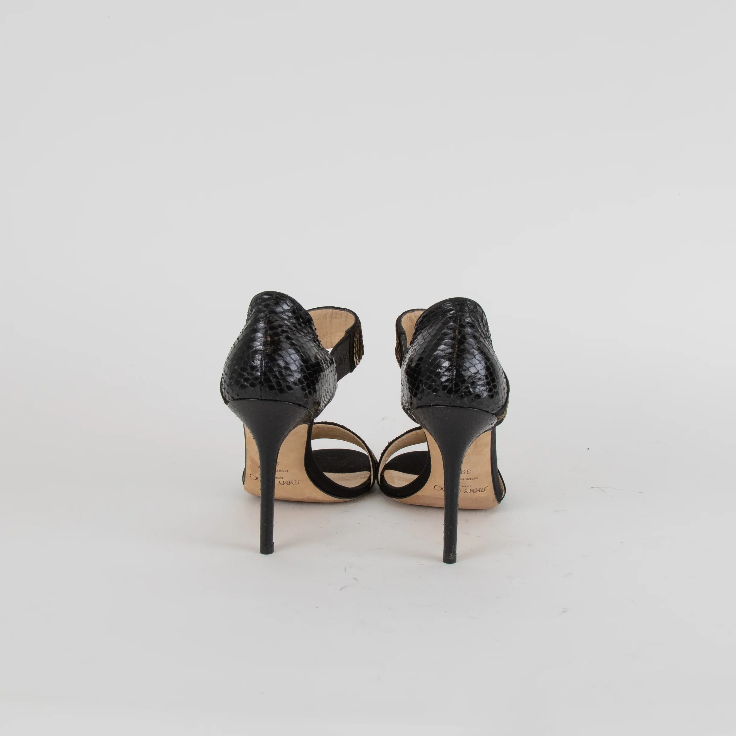 Jimmy Choo Tallow Black And Gold Sequin Sandal - Image 5
