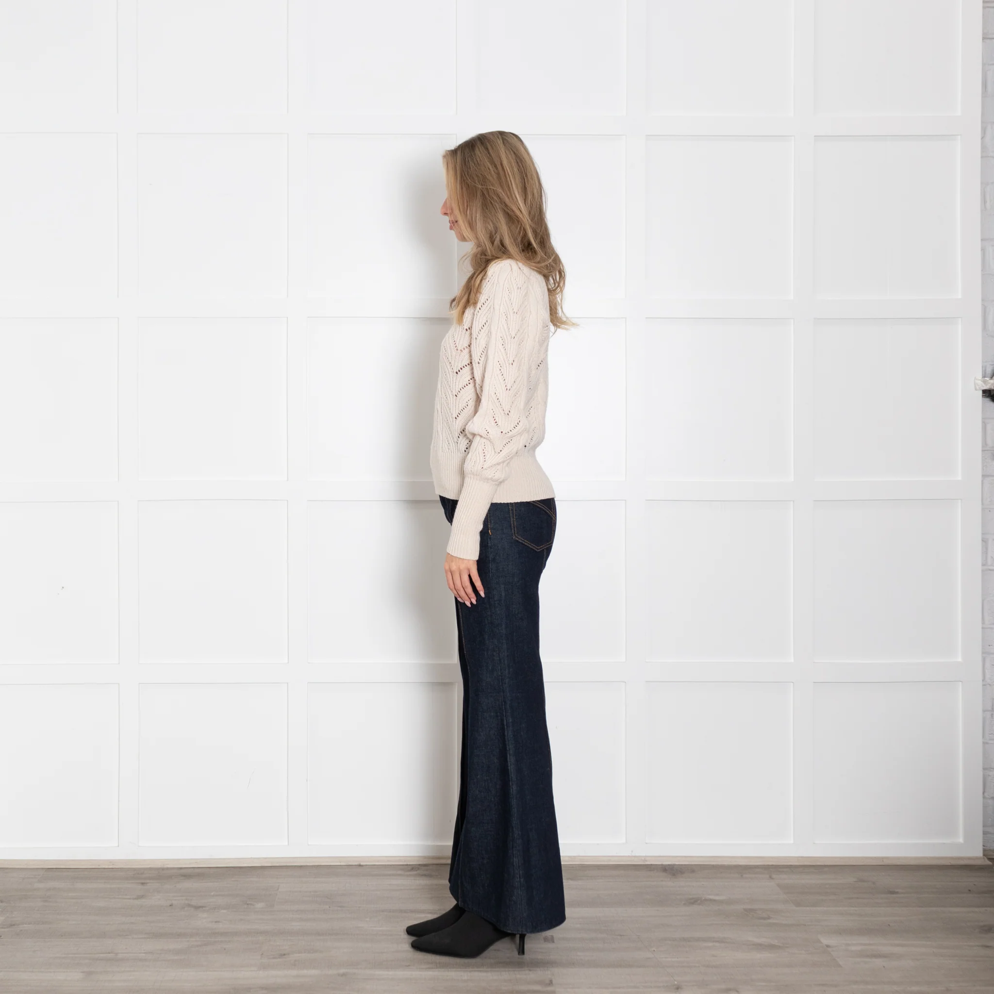 Joie Cream Cable Puff Sleeve Sweater - Image 4