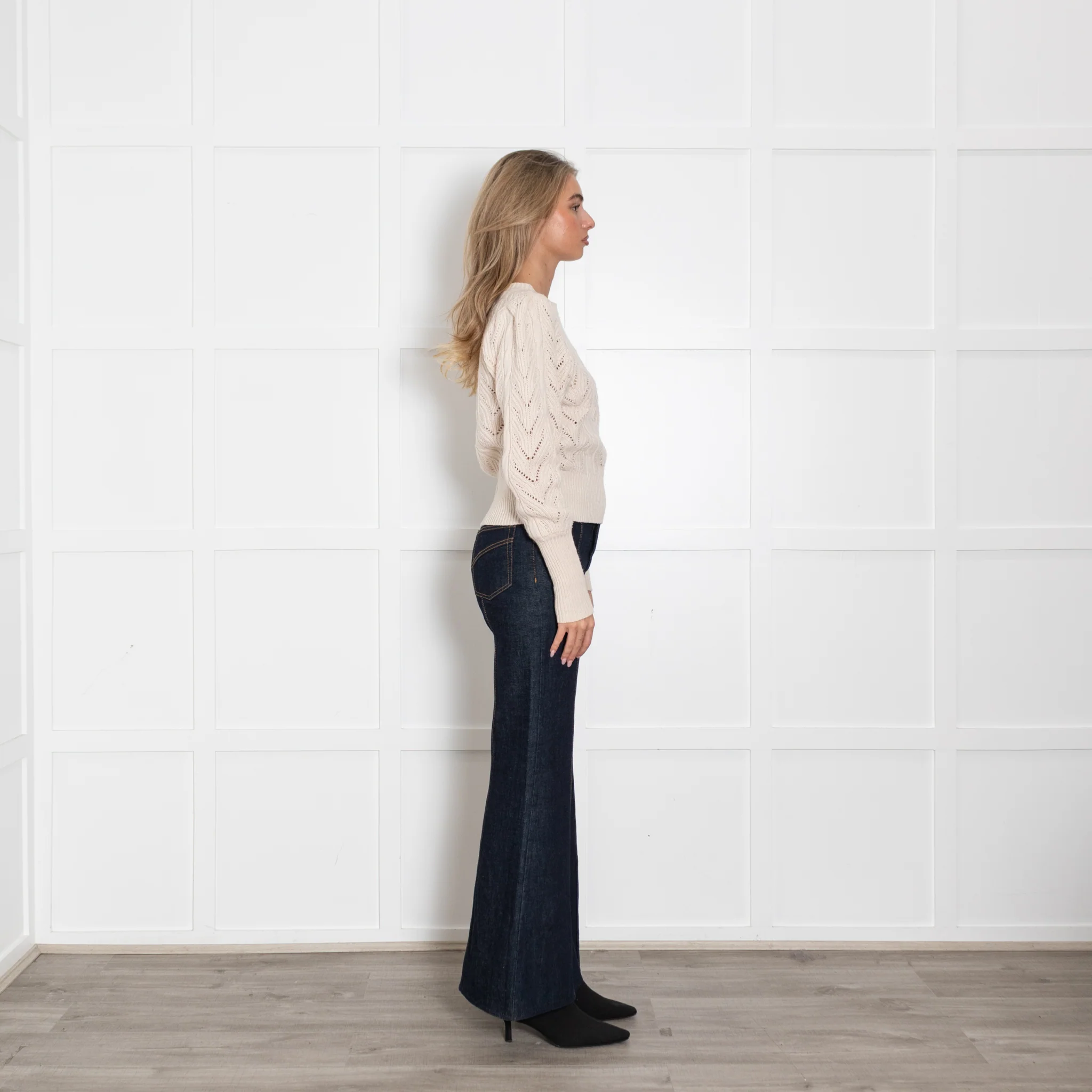 Joie Cream Cable Puff Sleeve Sweater - Image 6