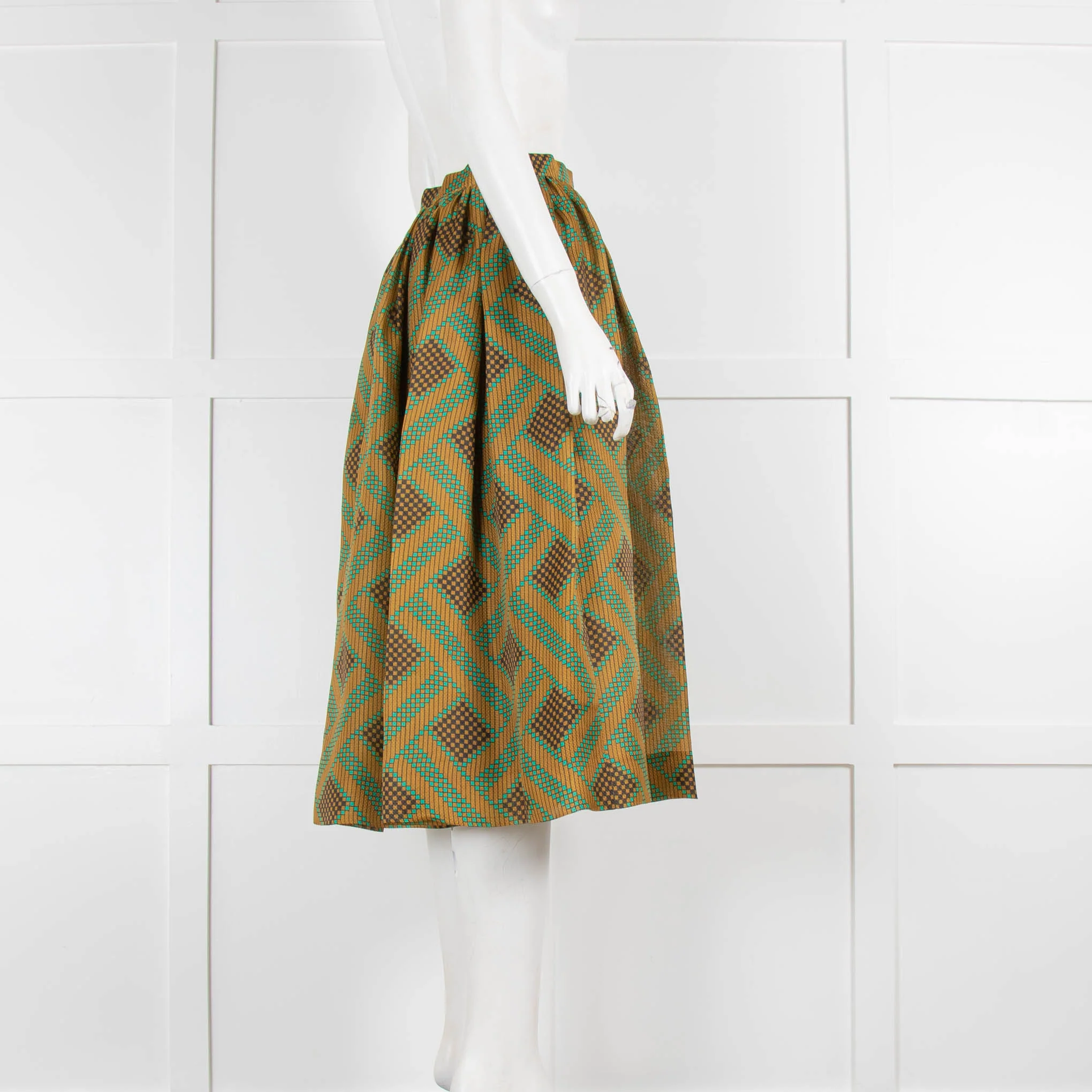 Jonathan Saunders Gold & Turquoise Circle Skirt - Image 2