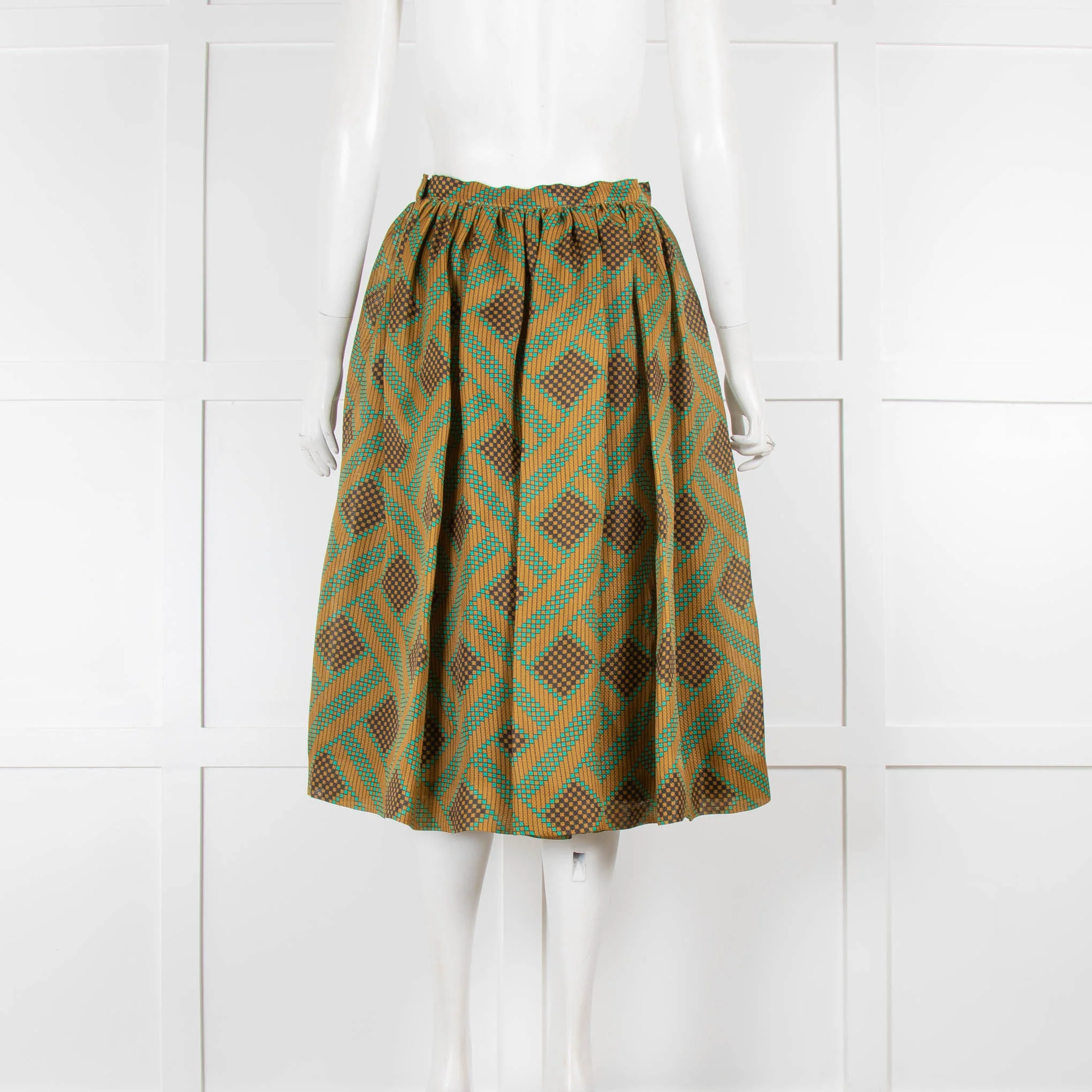 Jonathan Saunders Gold & Turquoise Circle Skirt - Image 3