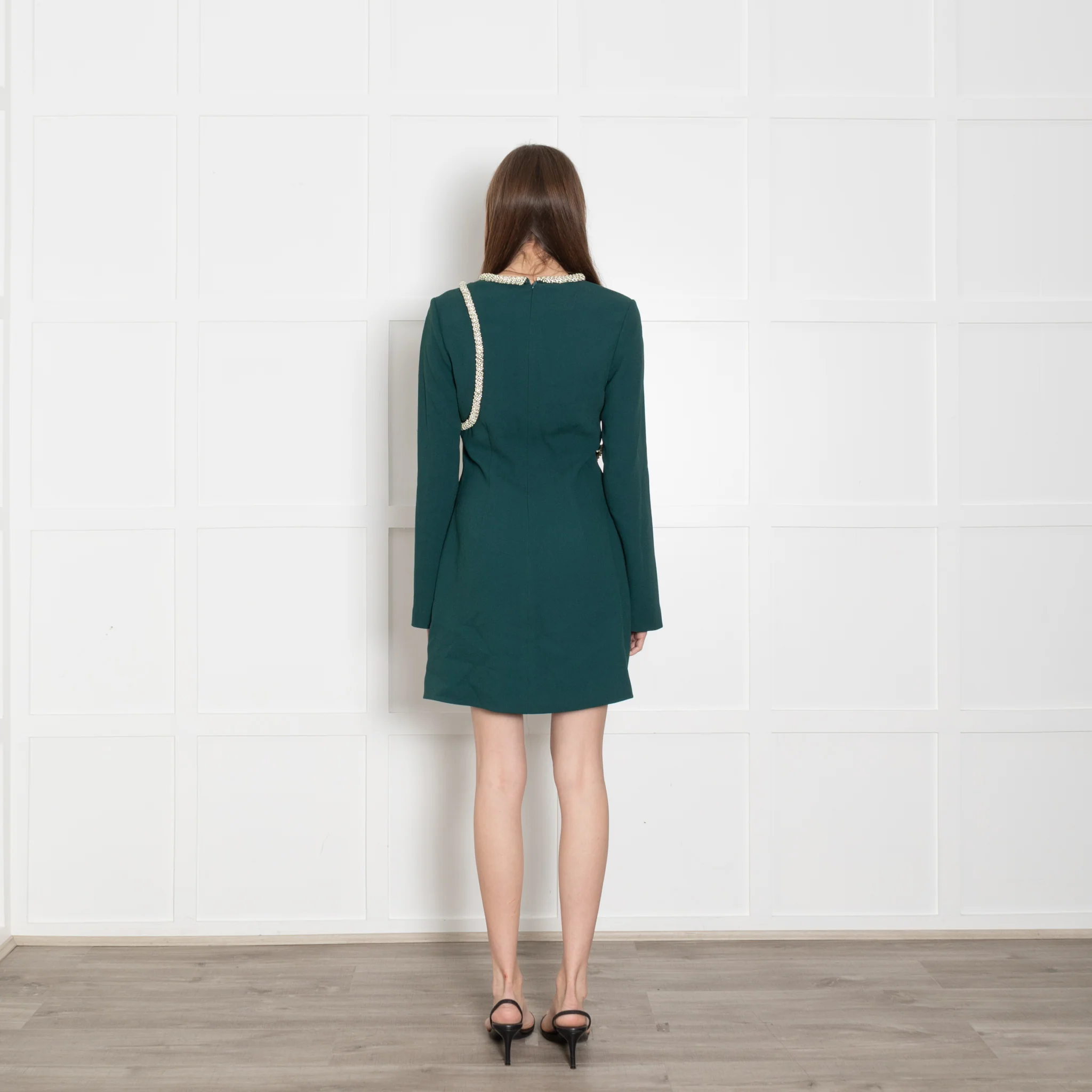 Jonathan Simkhai Green Beaded Mini Dress - Image 5