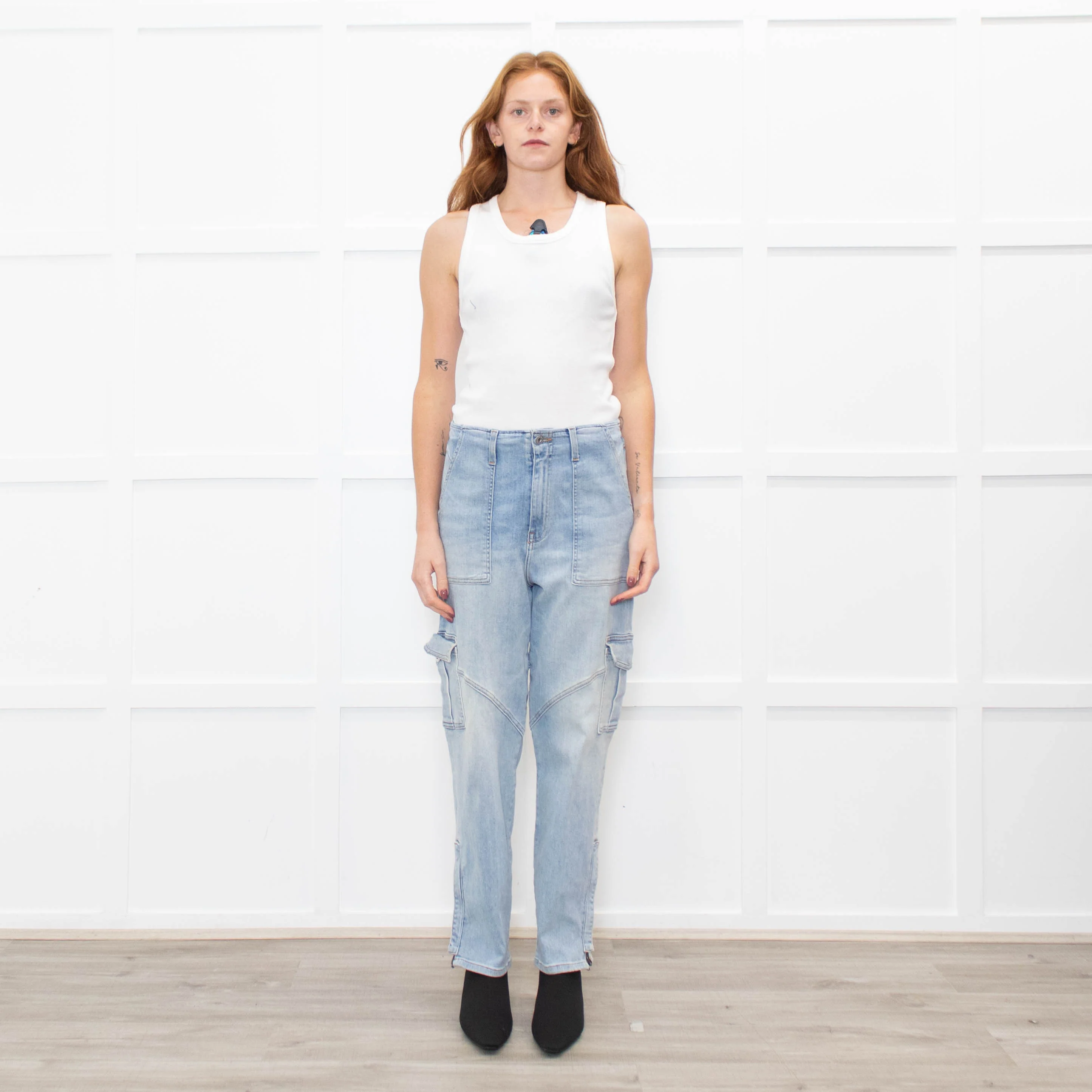 Jonathan Simkhai Pale Blue Jeans with Side Pockets And Zips