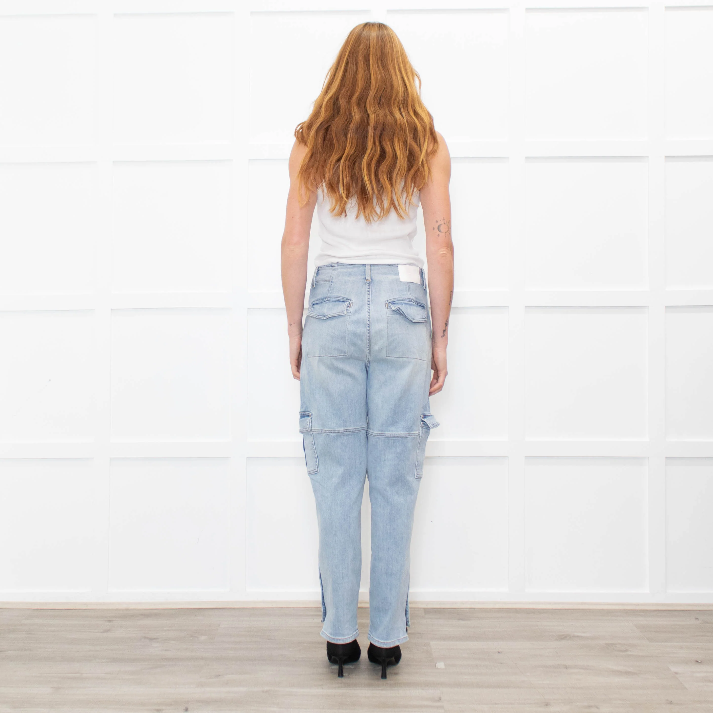 Jonathan Simkhai Pale Blue Jeans with Side Pockets And Zips - Image 5
