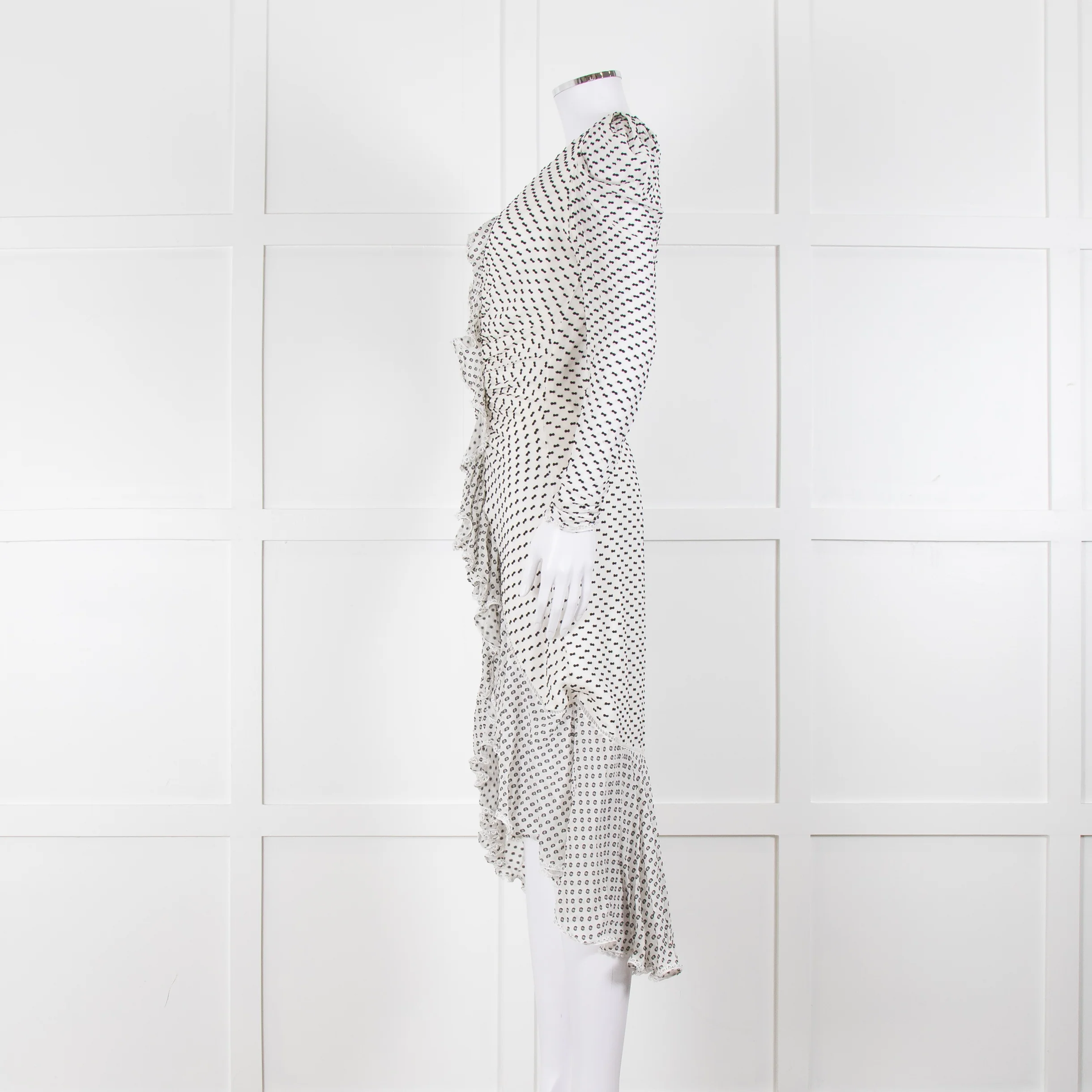Jonathan Simkhai White Black Ruffle Long Sleeve Dress - Image 7