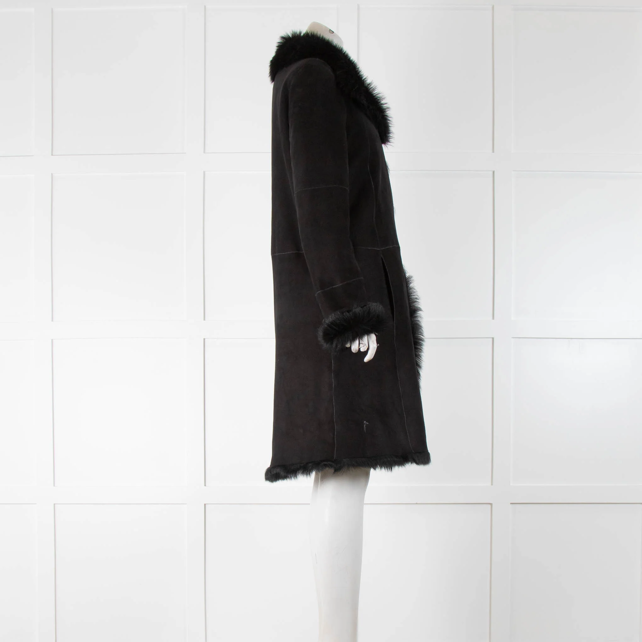 Joseph Anais Toscanna Black Shearling Coat - Image 2