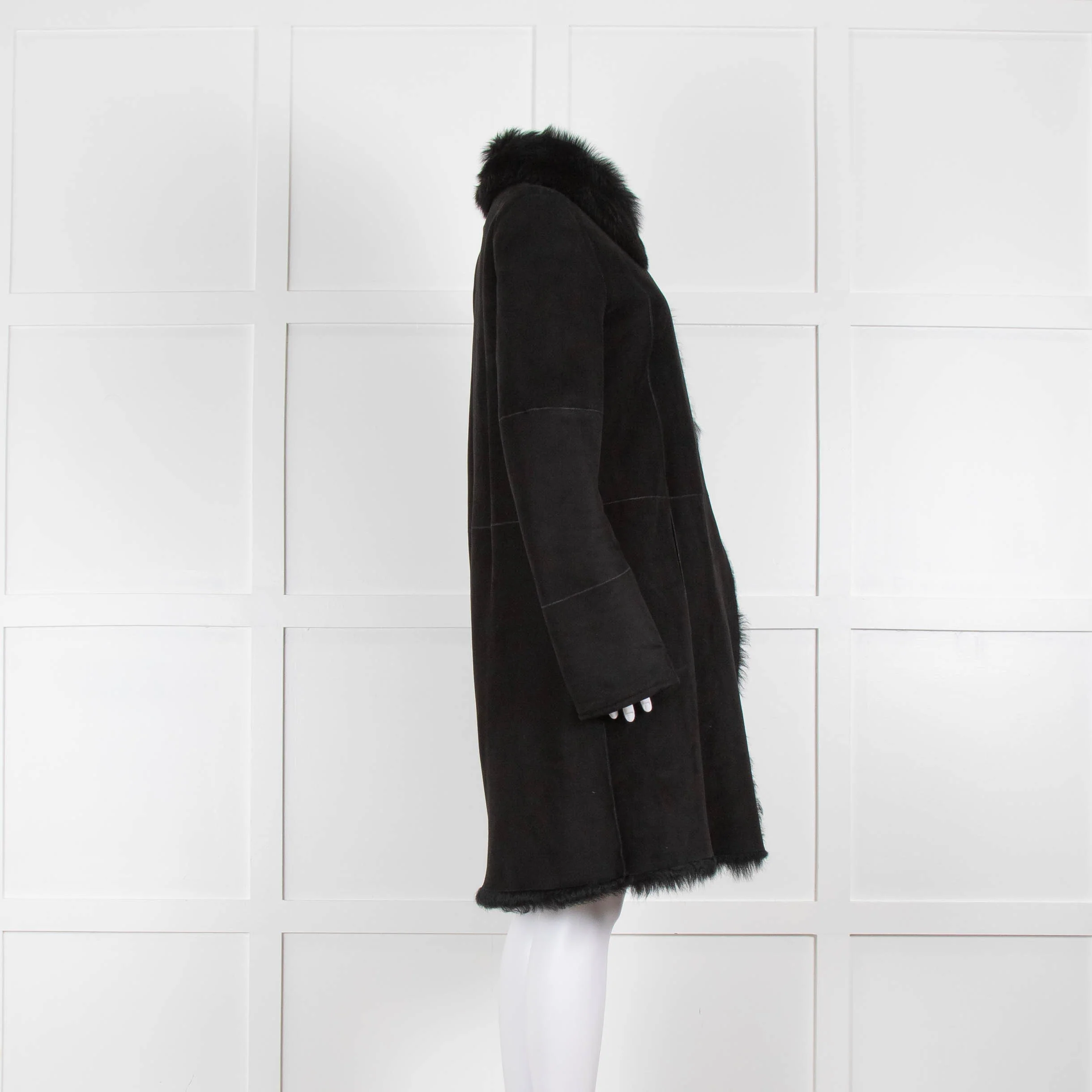 Joseph Black Classic  Shearling Coat - Image 3