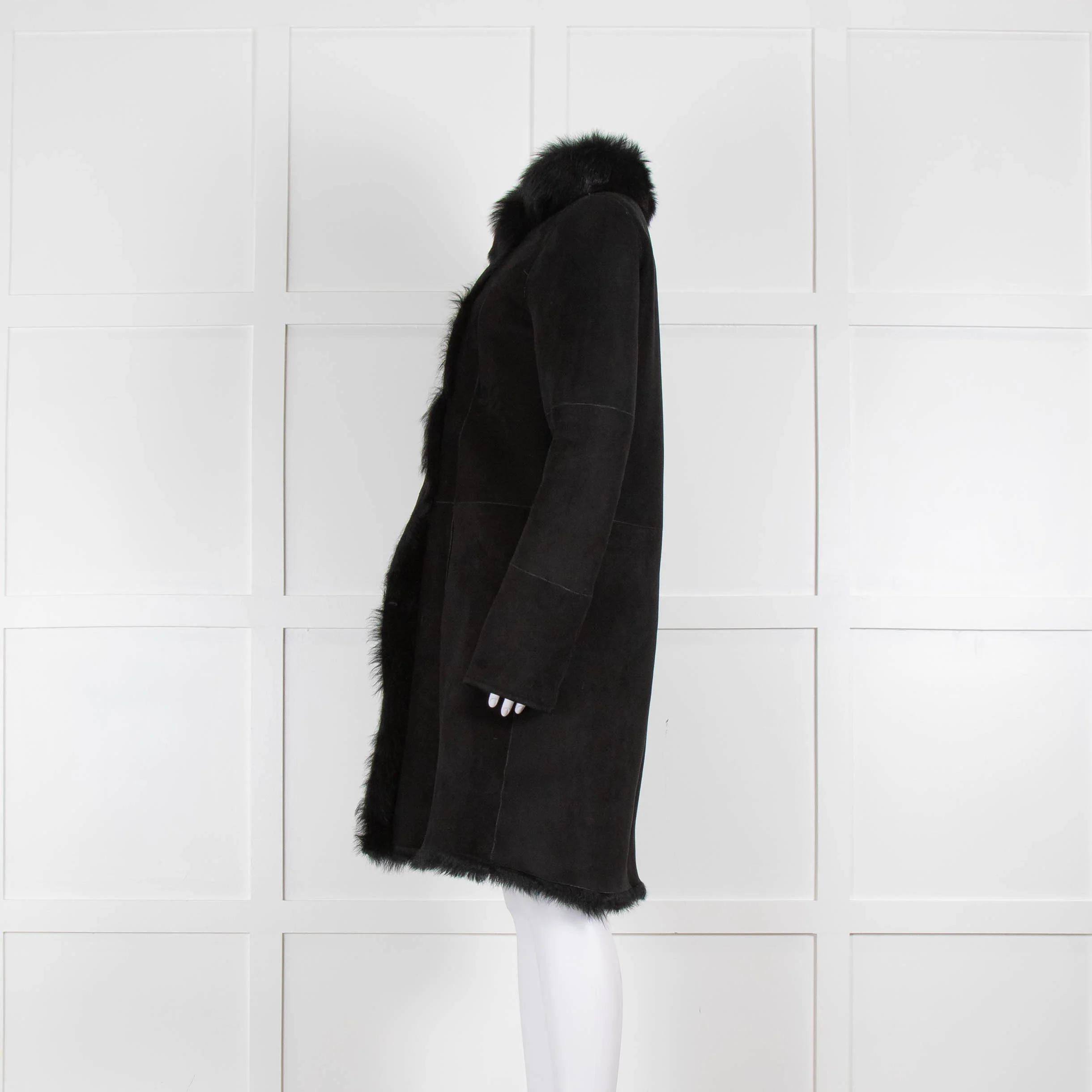 Joseph Black Classic  Shearling Coat - Image 6