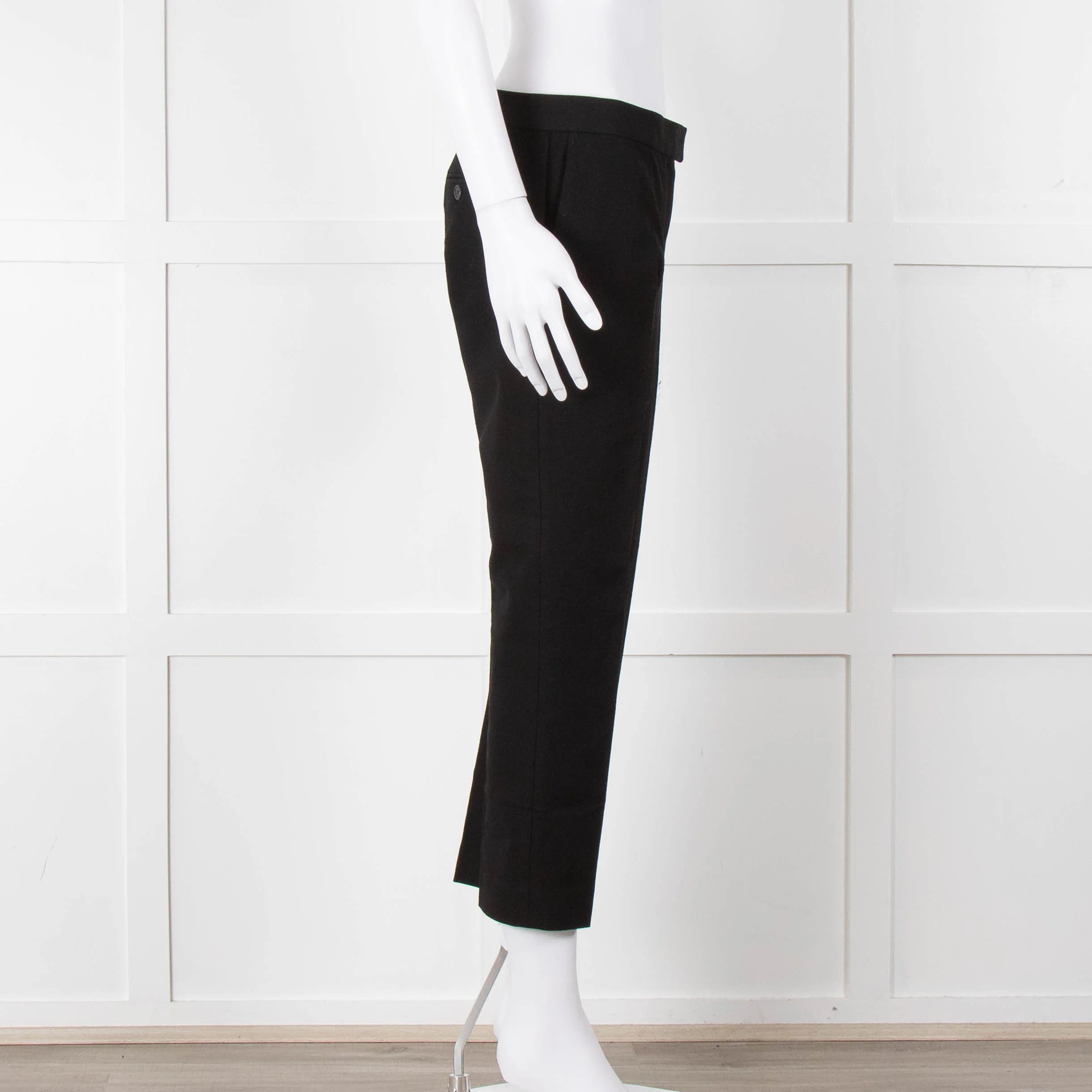 Joseph Black Cotton Blend Cigarette Trousers - Image 3