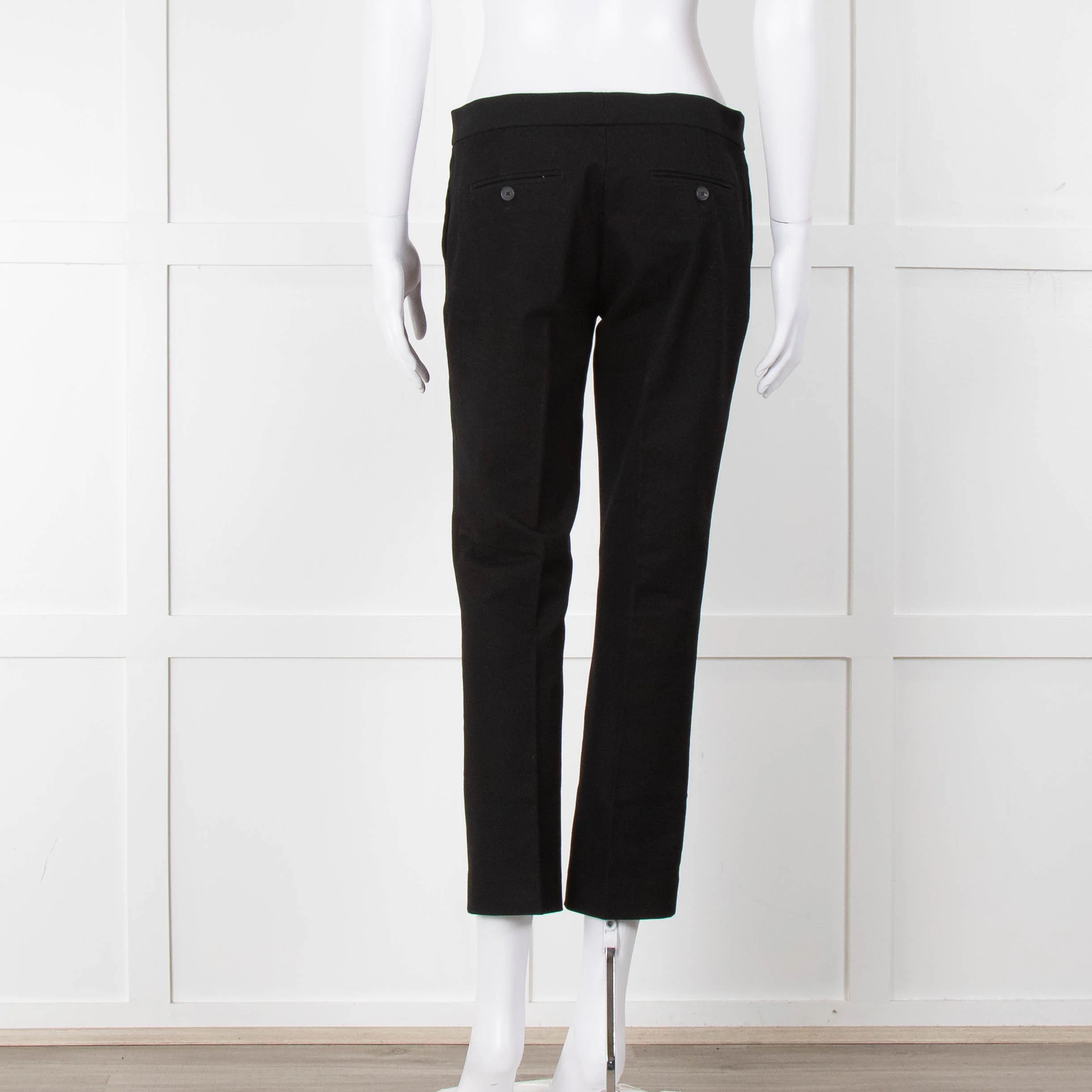 Joseph Black Cotton Blend Cigarette Trousers - Image 5