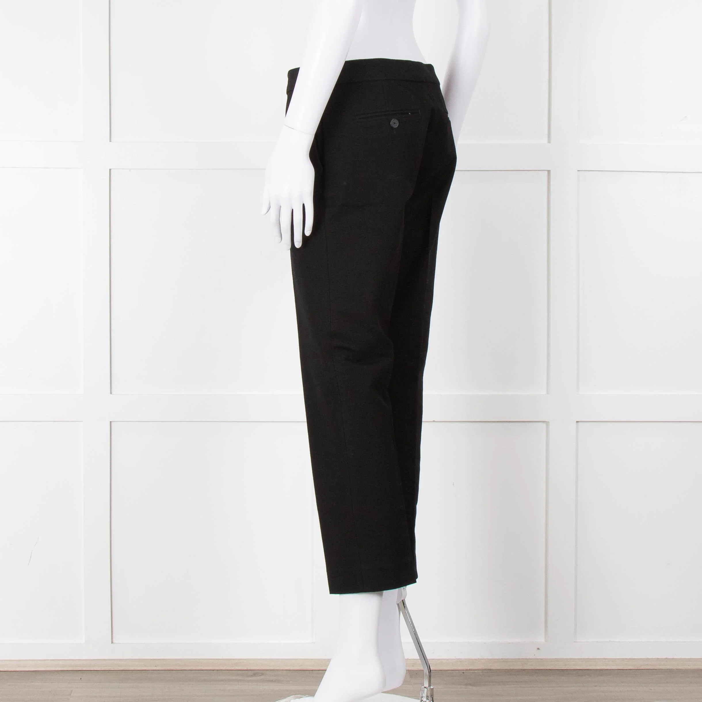 Joseph Black Cotton Blend Cigarette Trousers - Image 6