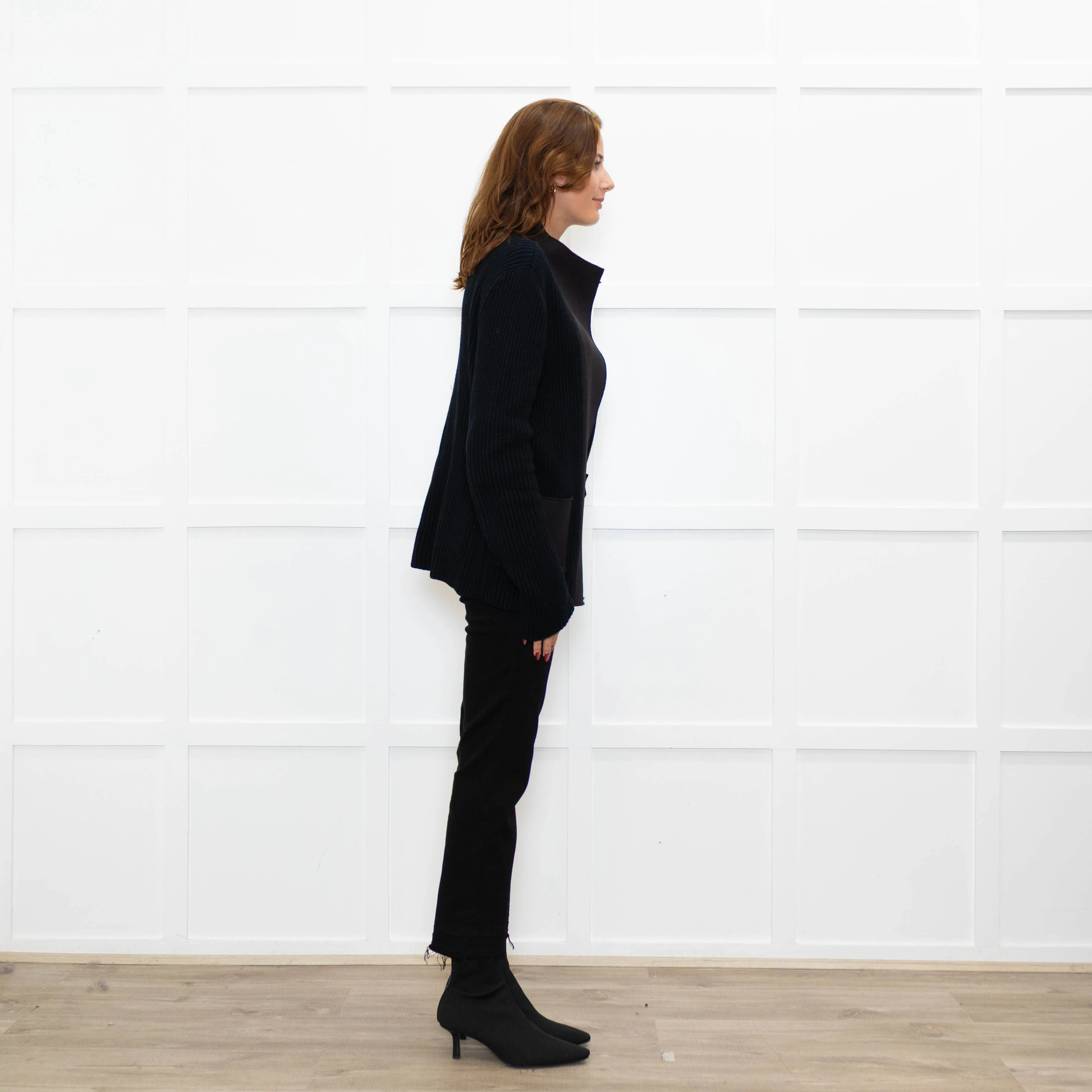 Joseph Black Cotton Fabric Trim Edge To Edge Cardigan - Image 6