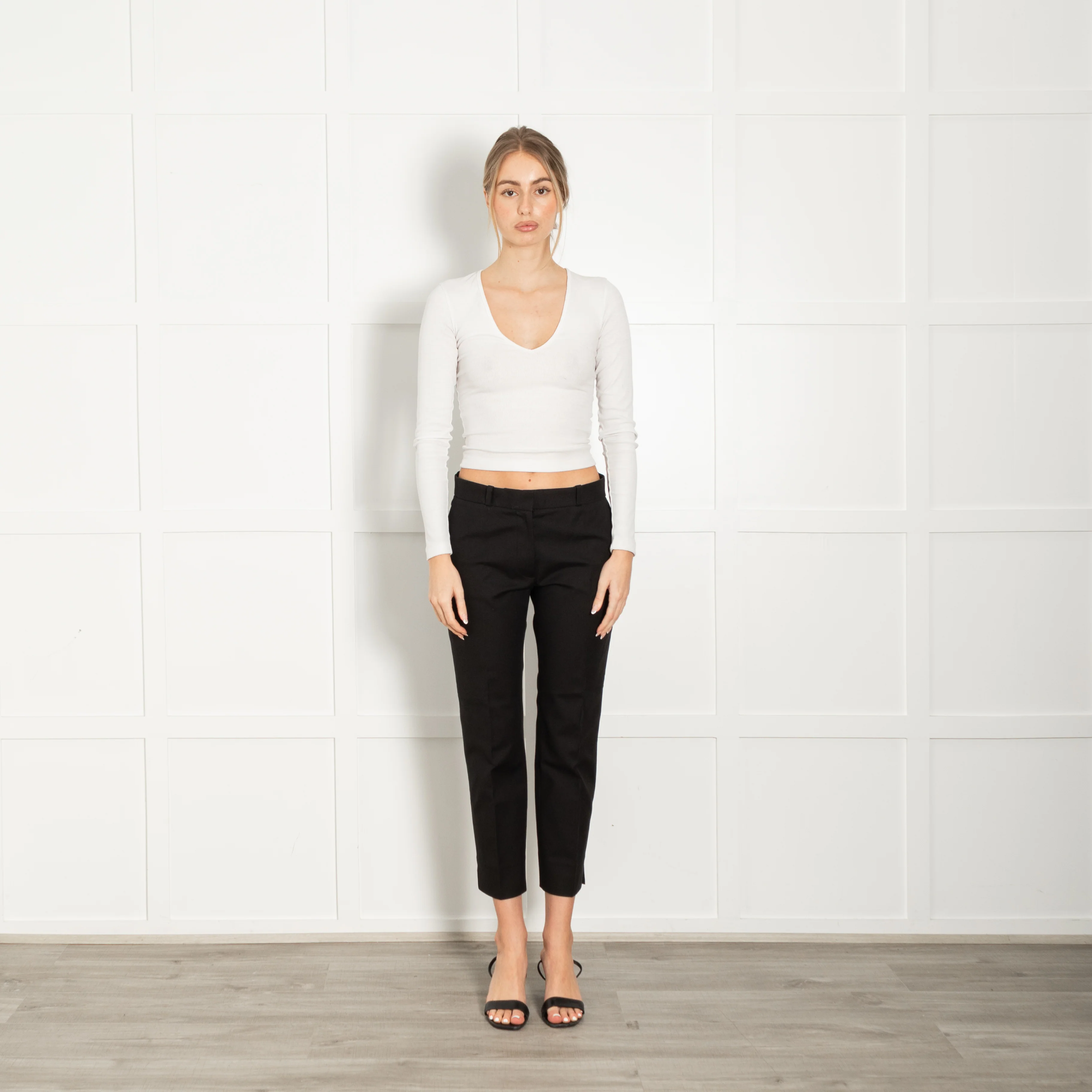 Joseph Black Double Cotton Slim Leg Trousers