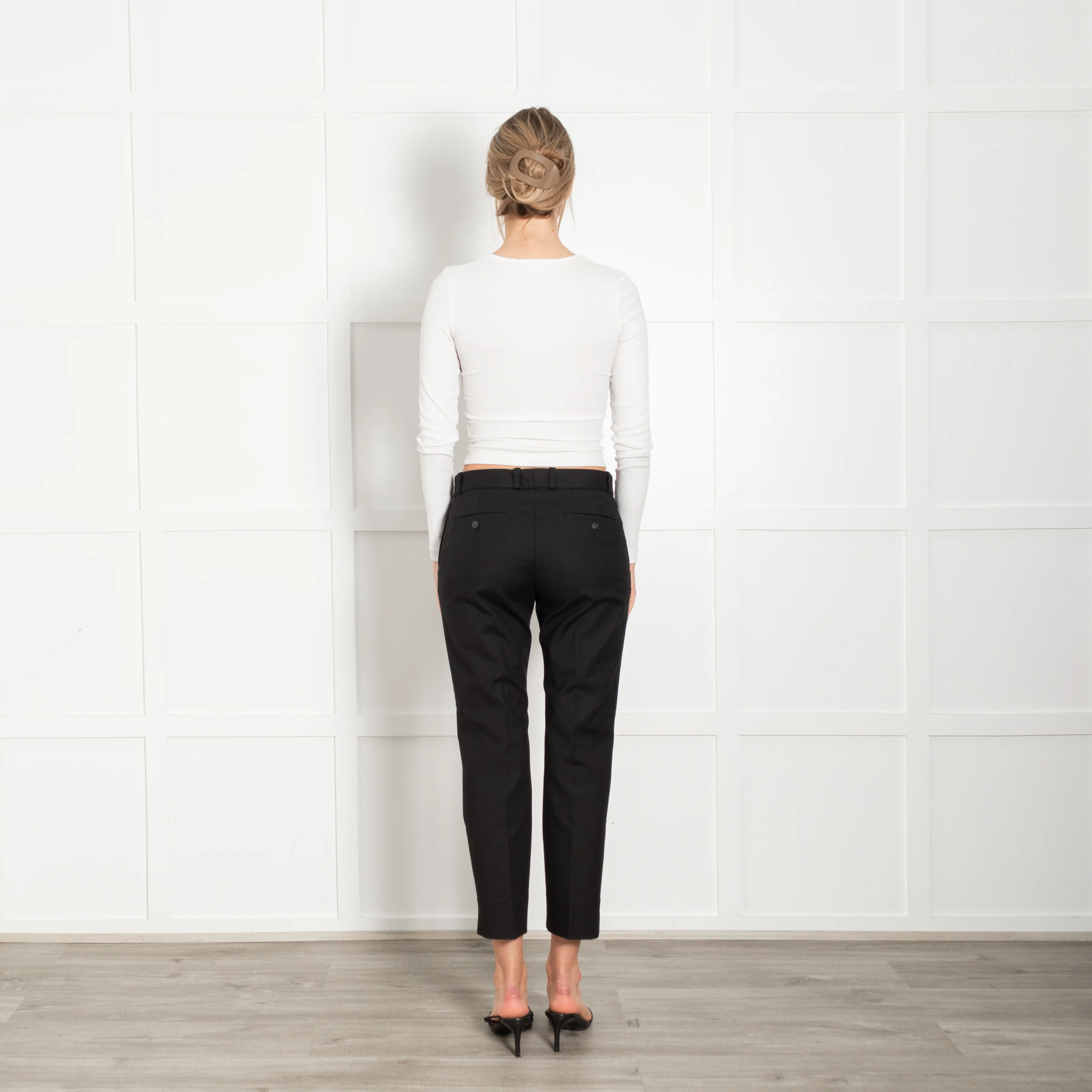 Joseph Black Double Cotton Slim Leg Trousers - Image 5