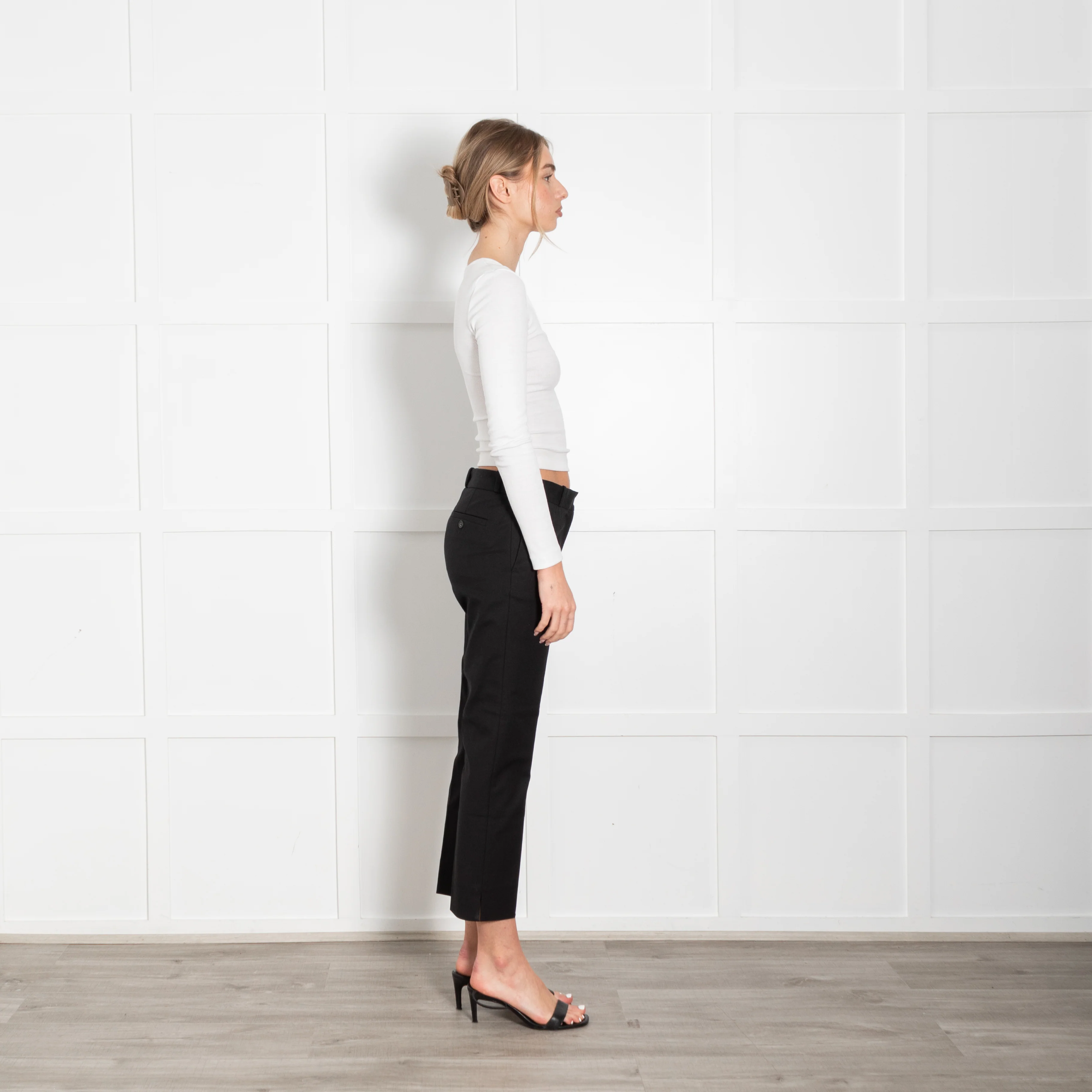 Joseph Black Double Cotton Slim Leg Trousers - Image 6