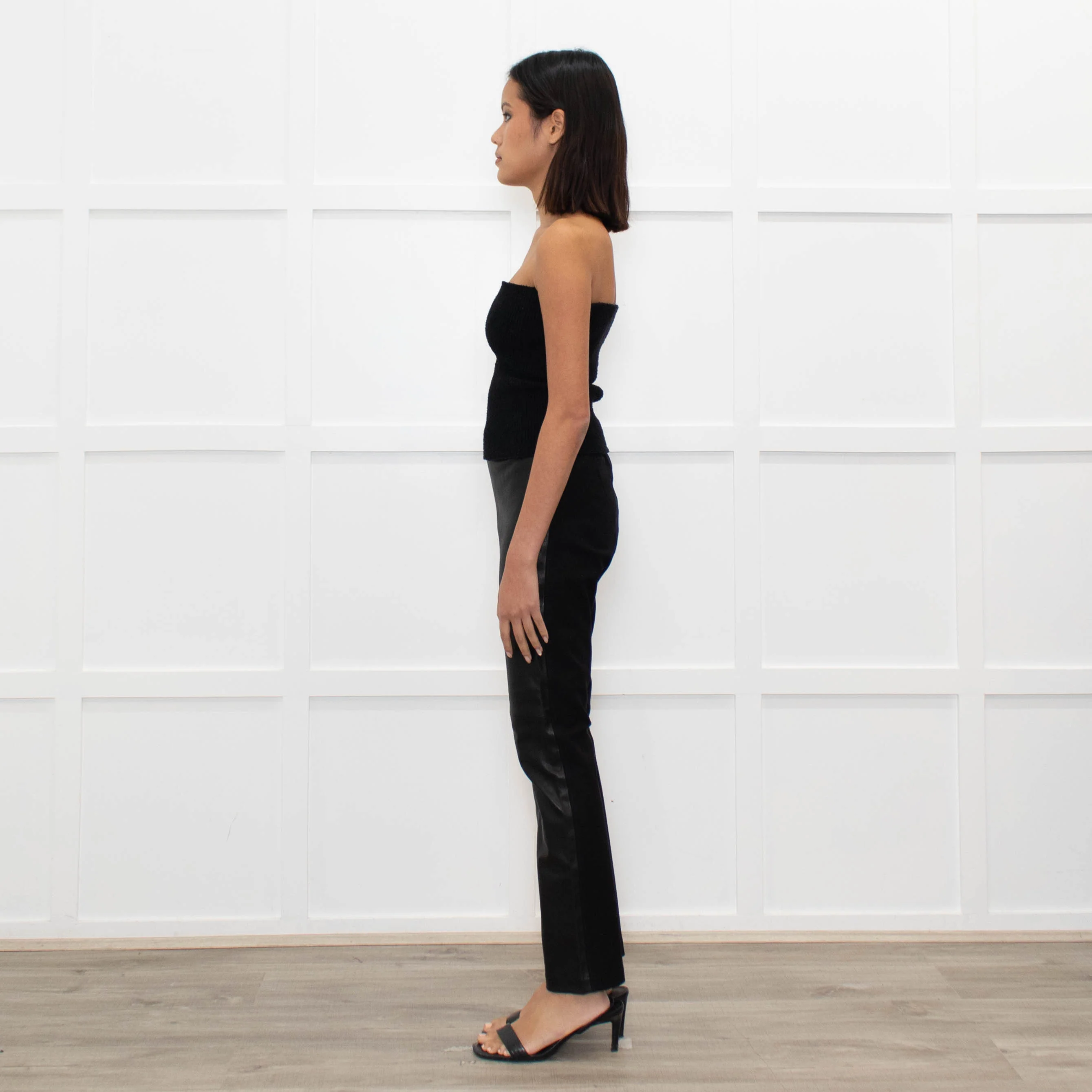 Joseph Black Leather and Gabardine Leggings - Image 6