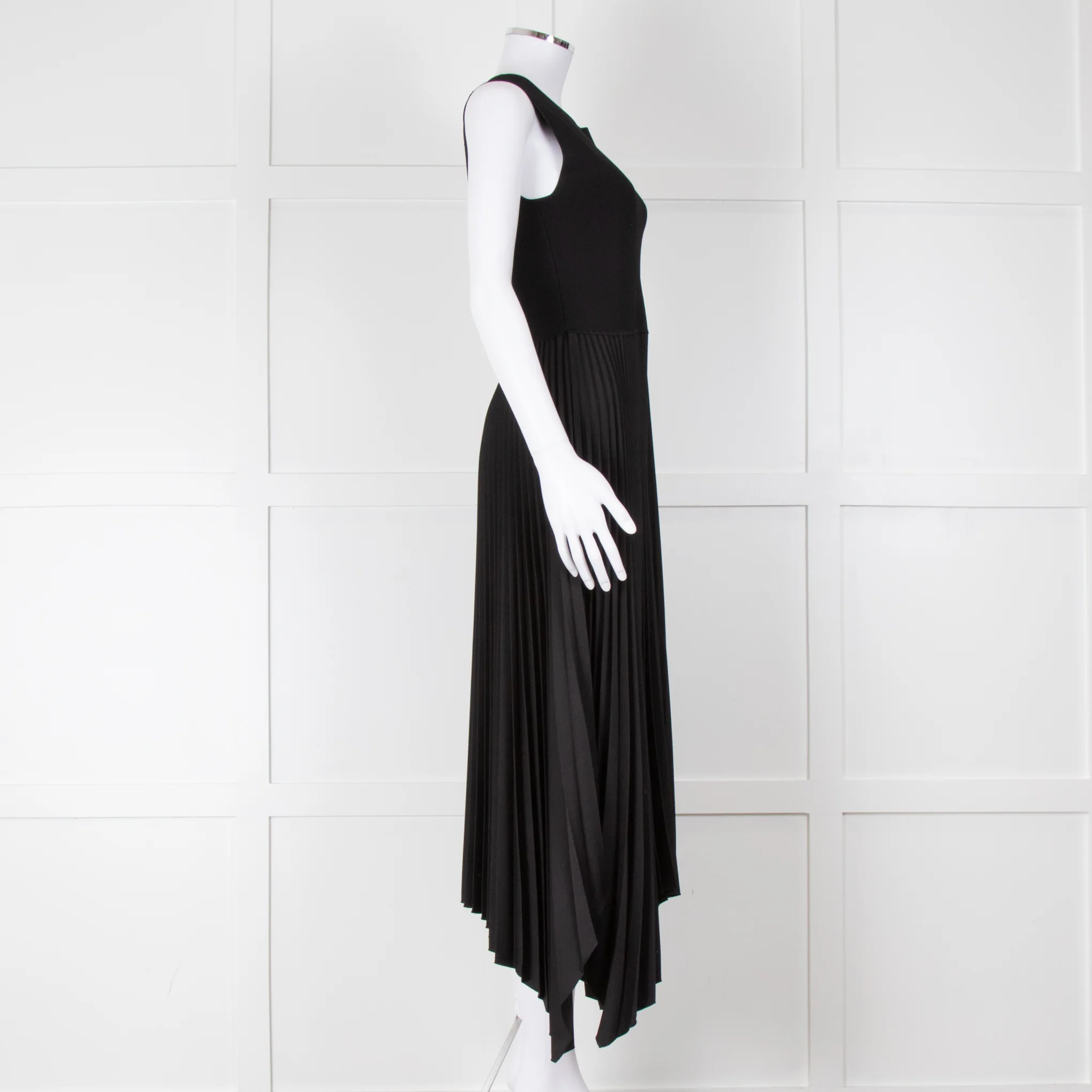 Joseph Black Pleated Sleeveless Dress - Image 2