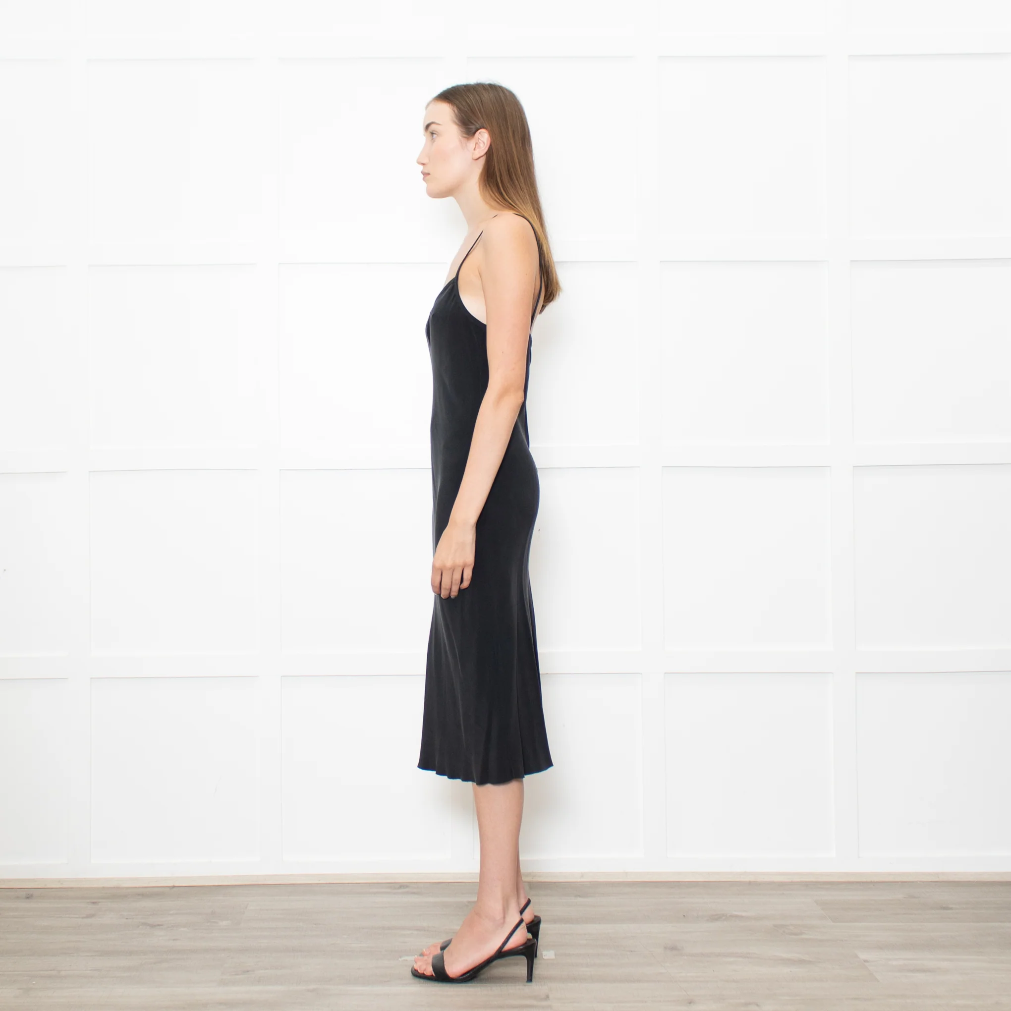 Joseph Black Silk Midi Slip Dress - Image 4