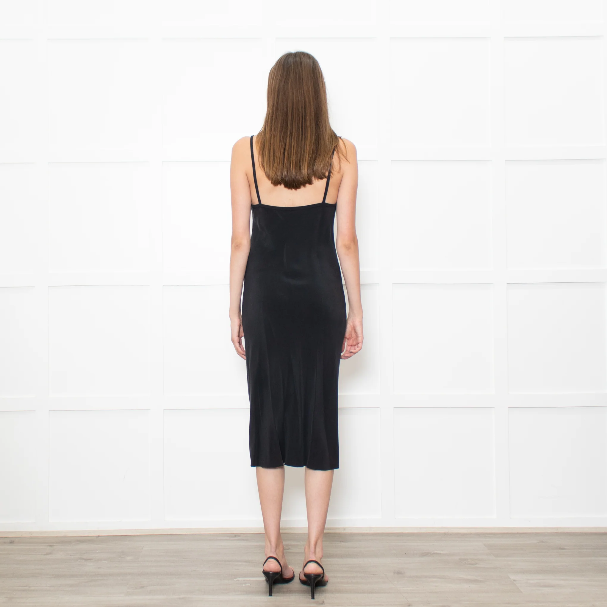 Joseph Black Silk Midi Slip Dress - Image 5