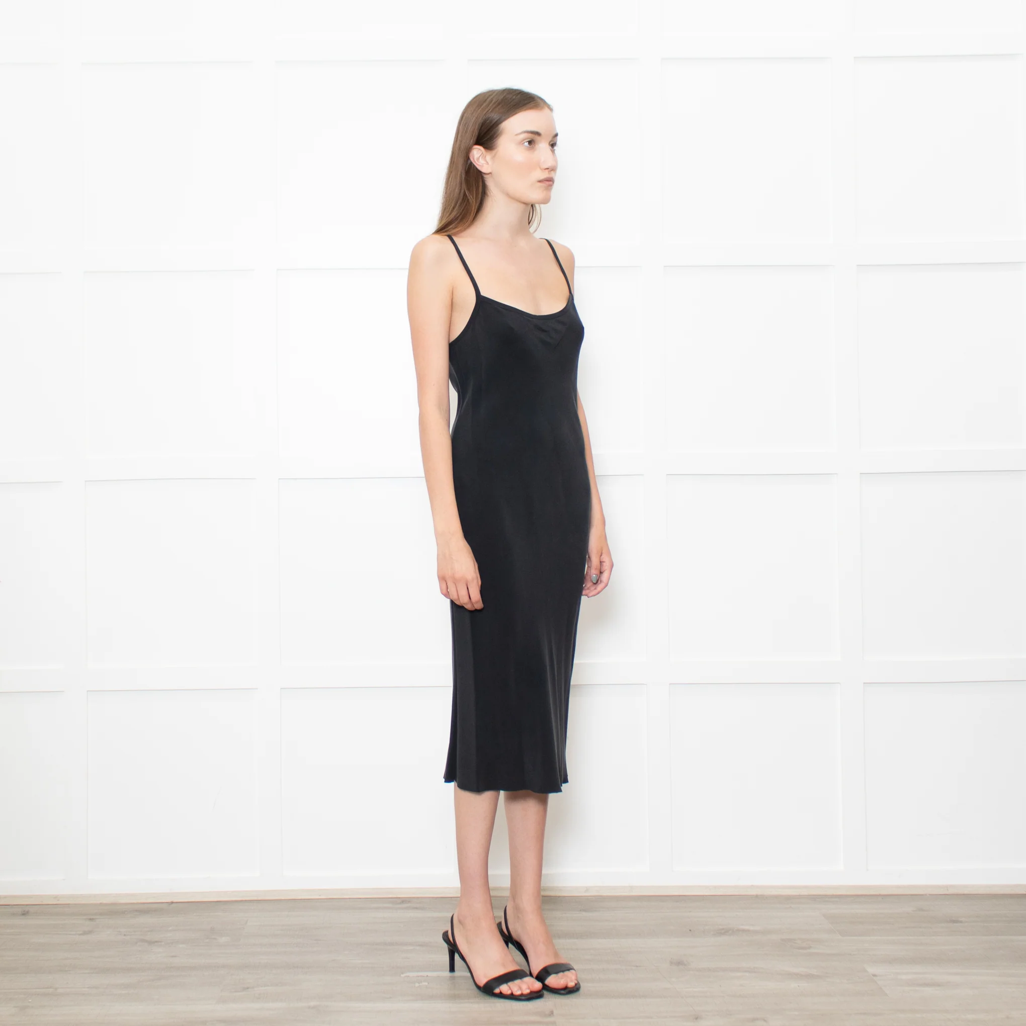 Joseph Black Silk Midi Slip Dress - Image 7