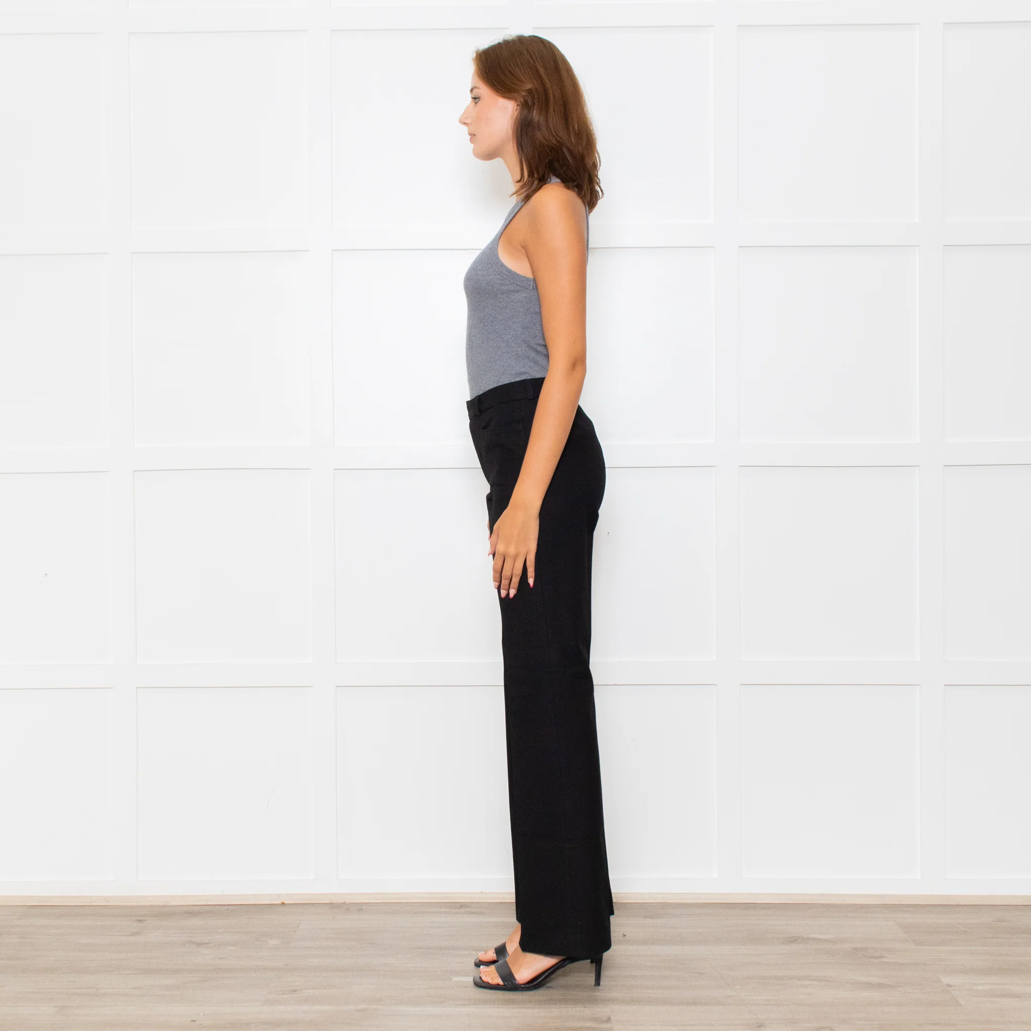 Joseph Black Straight Leg Wool Trousers - Image 4