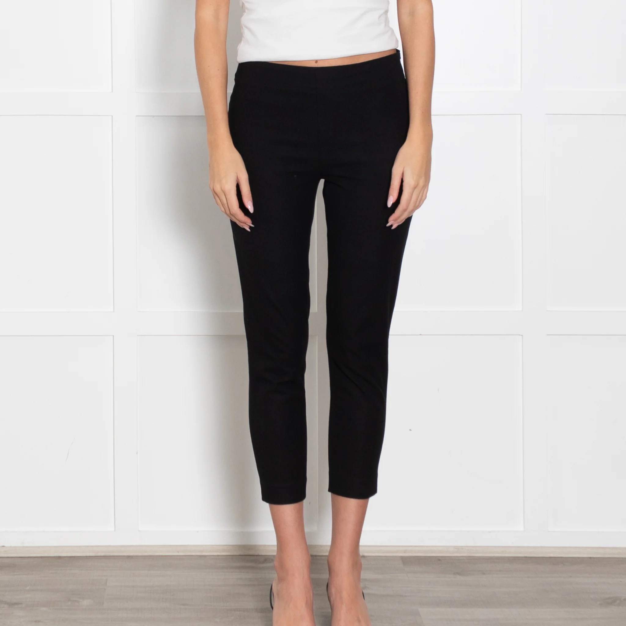 Joseph Black Stretch Trousers with Side Zip - Image 2