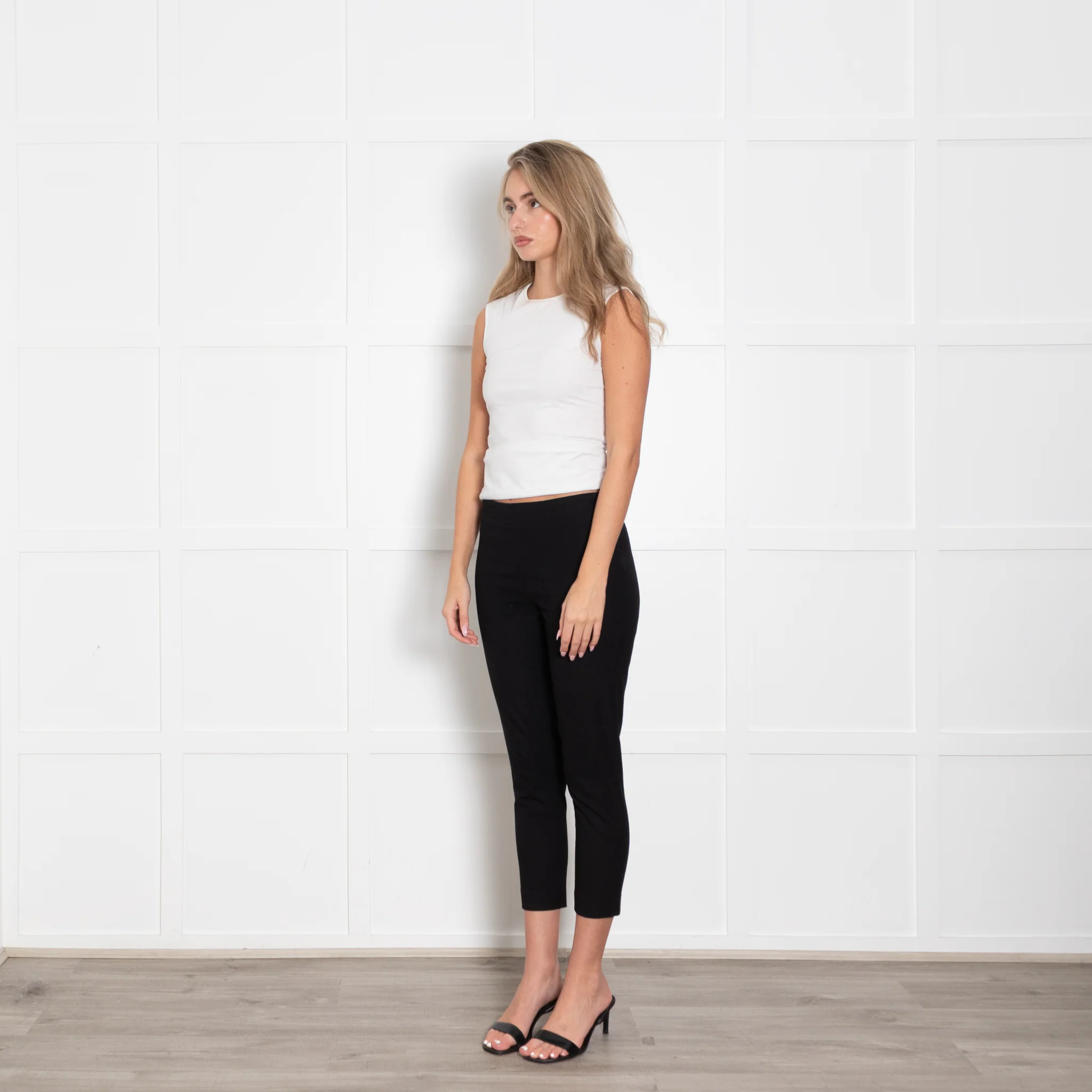 Joseph Black Stretch Trousers with Side Zip - Image 3