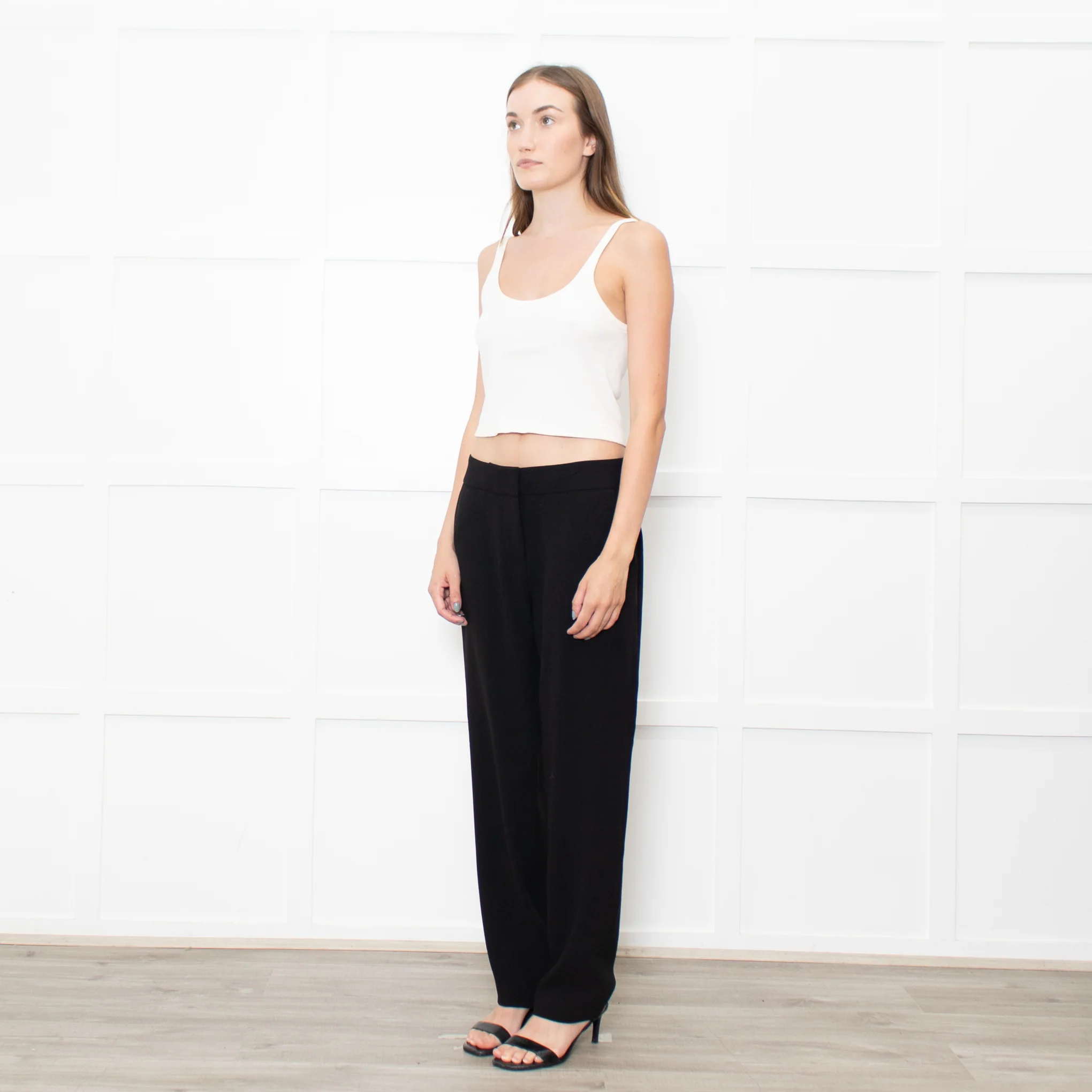 Joseph Black Wool Blend High Waisted Trousers - Image 3