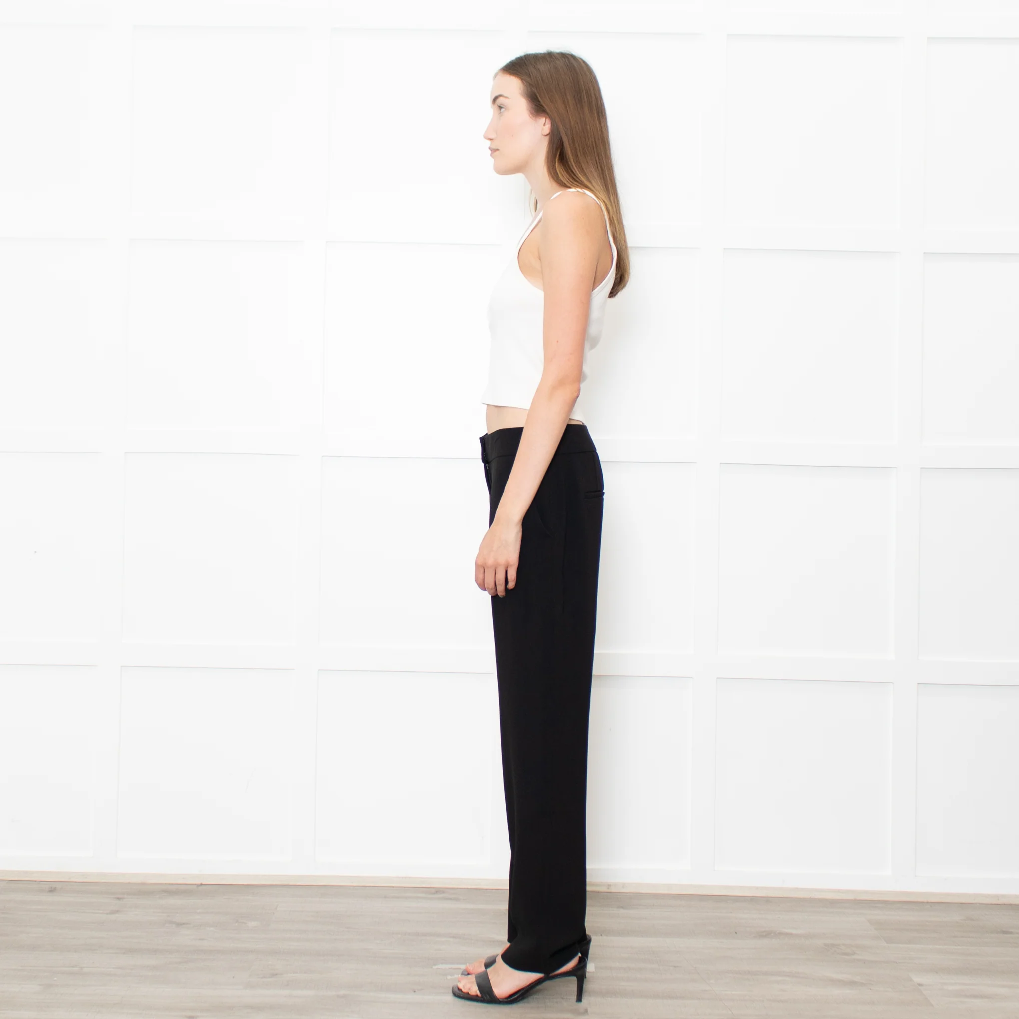 Joseph Black Wool Blend High Waisted Trousers - Image 4