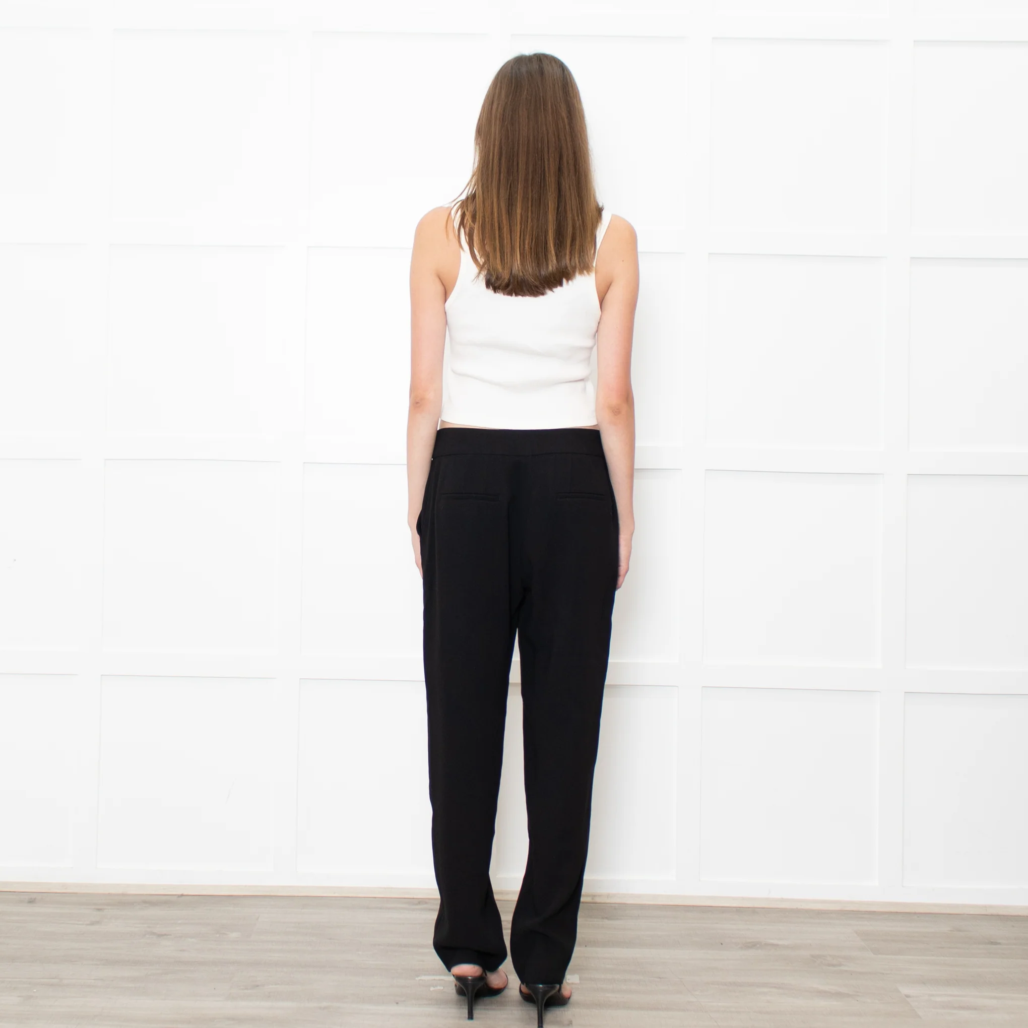 Joseph Black Wool Blend High Waisted Trousers - Image 5