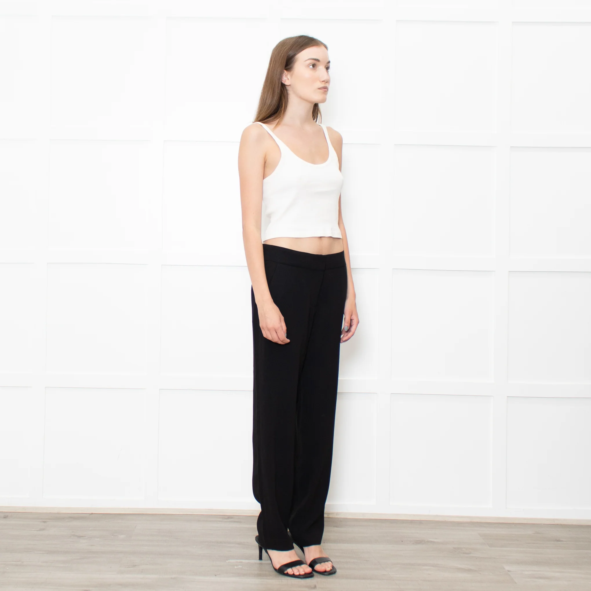 Joseph Black Wool Blend High Waisted Trousers - Image 7