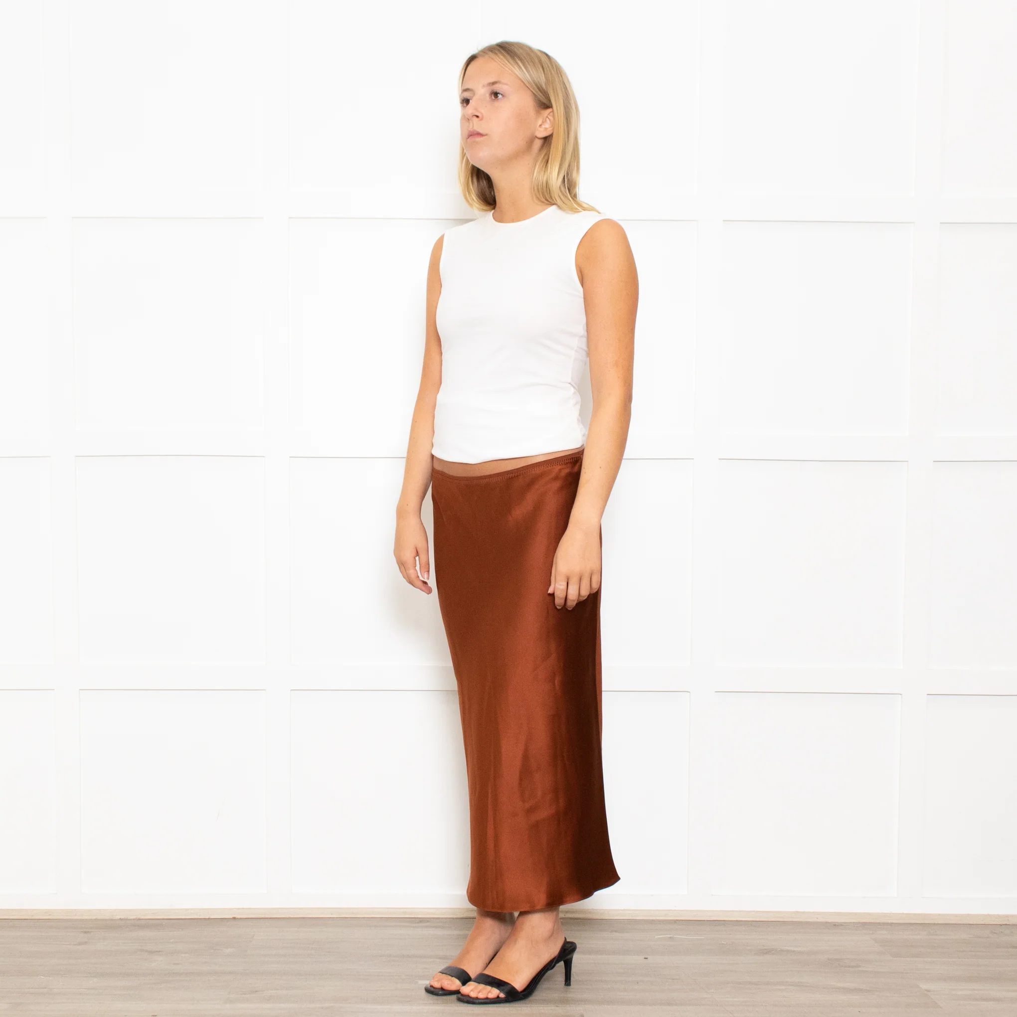 Joseph Bronze Slip Skirt - Image 3