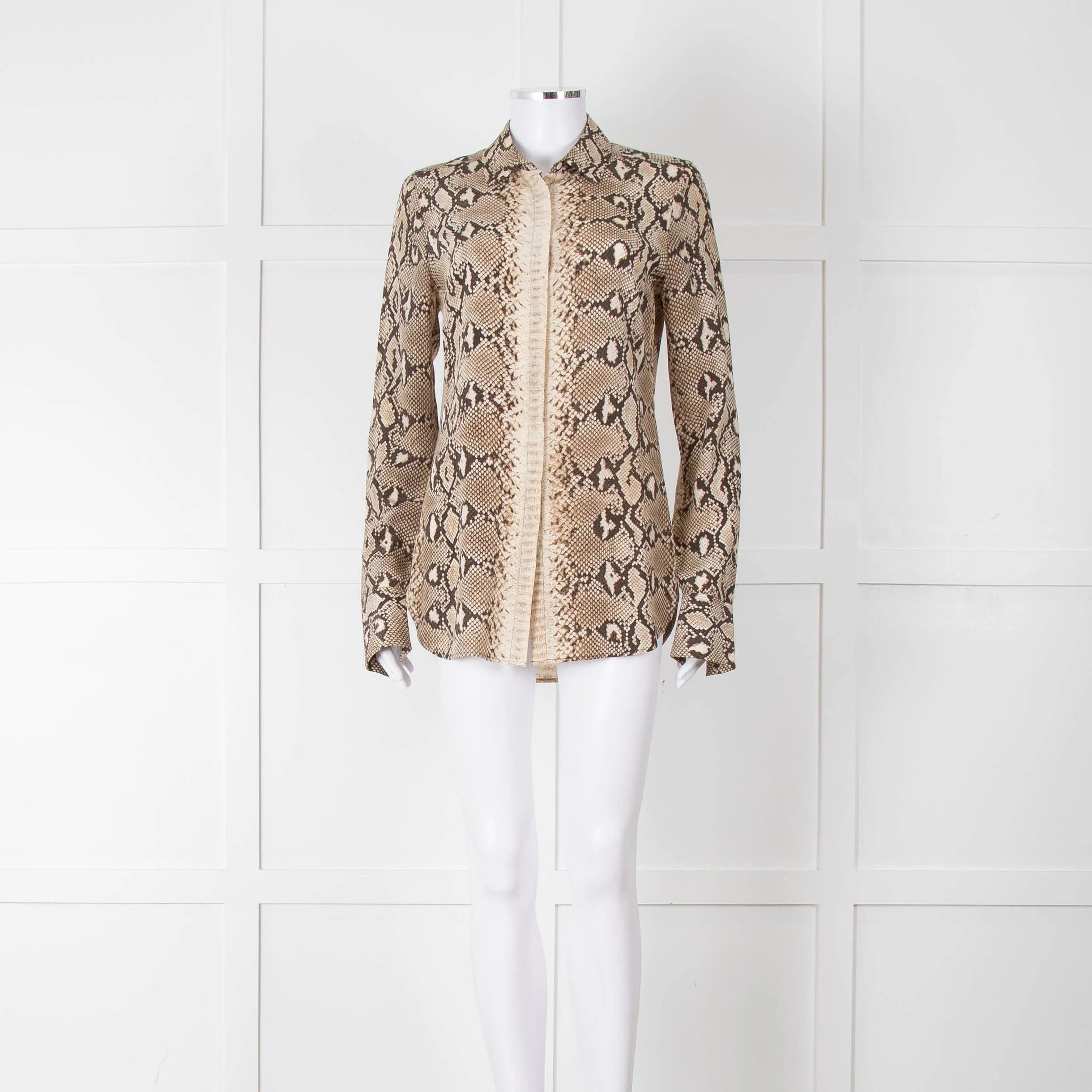 Joseph Brown Cream Snake Print Blouse