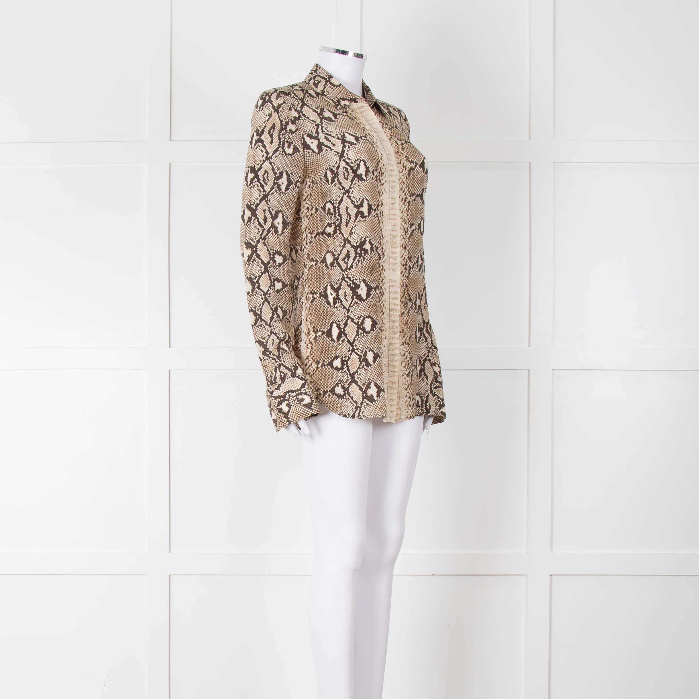 Joseph Brown Cream Snake Print Blouse - Image 2