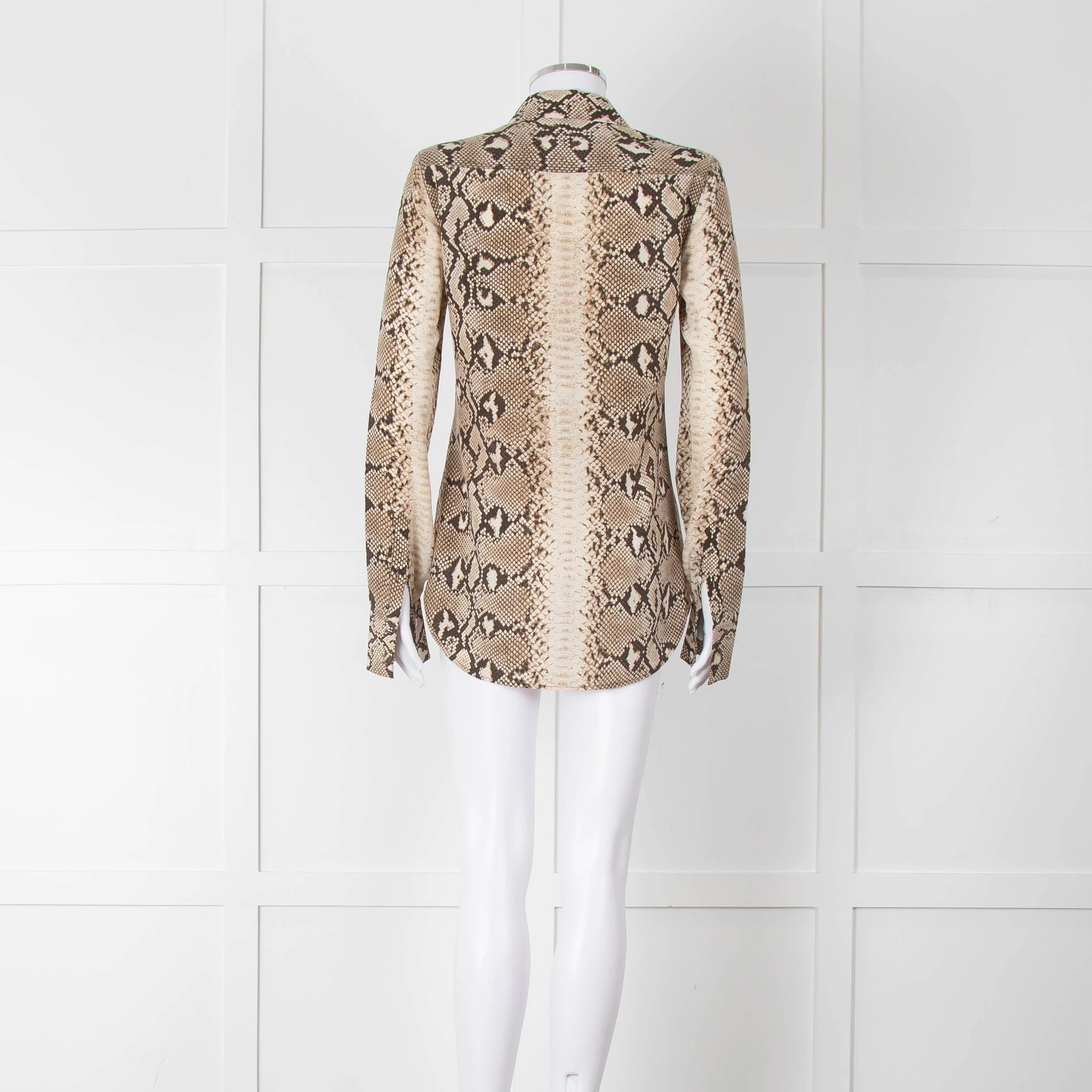 Joseph Brown Cream Snake Print Blouse - Image 5