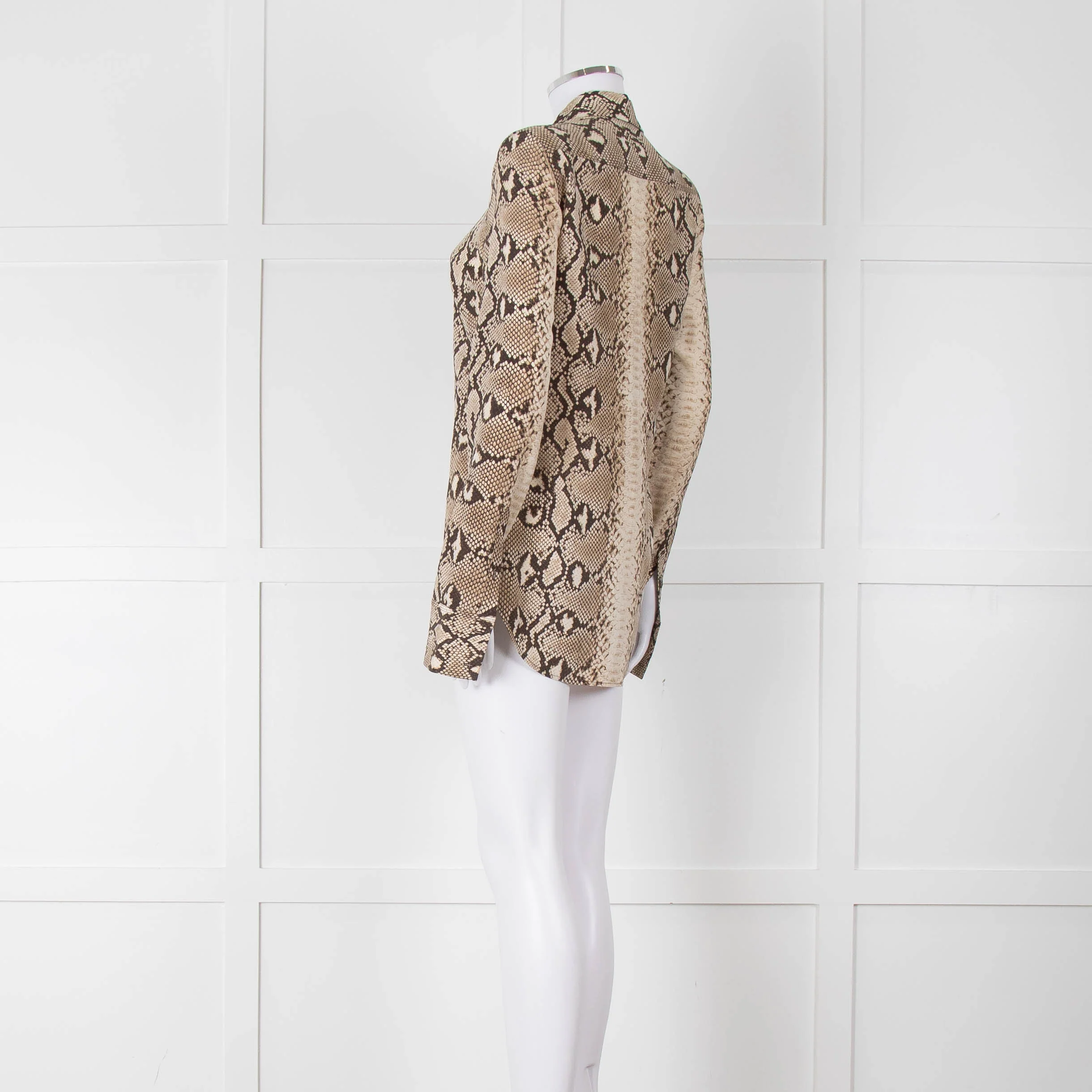 Joseph Brown Cream Snake Print Blouse - Image 6